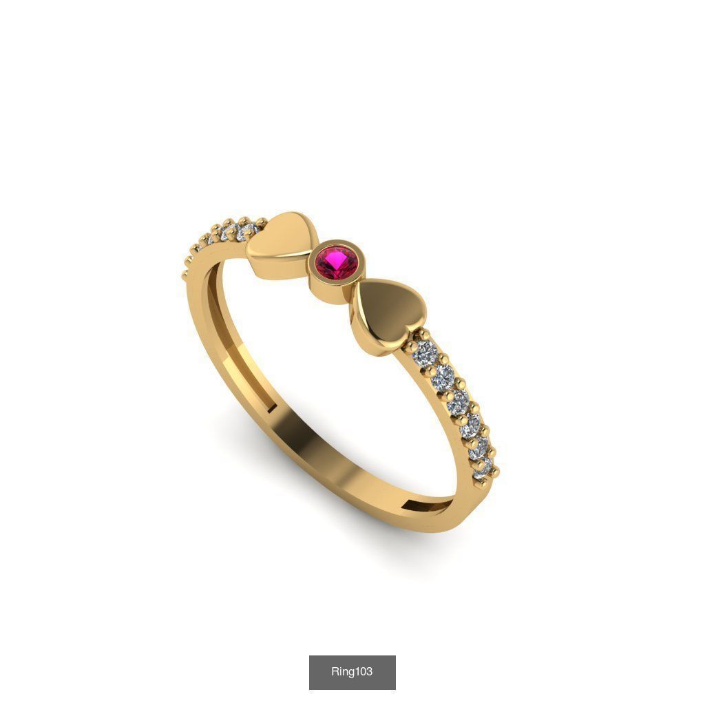 Valentine wedding Rings 2022 3D Model Collection_3
