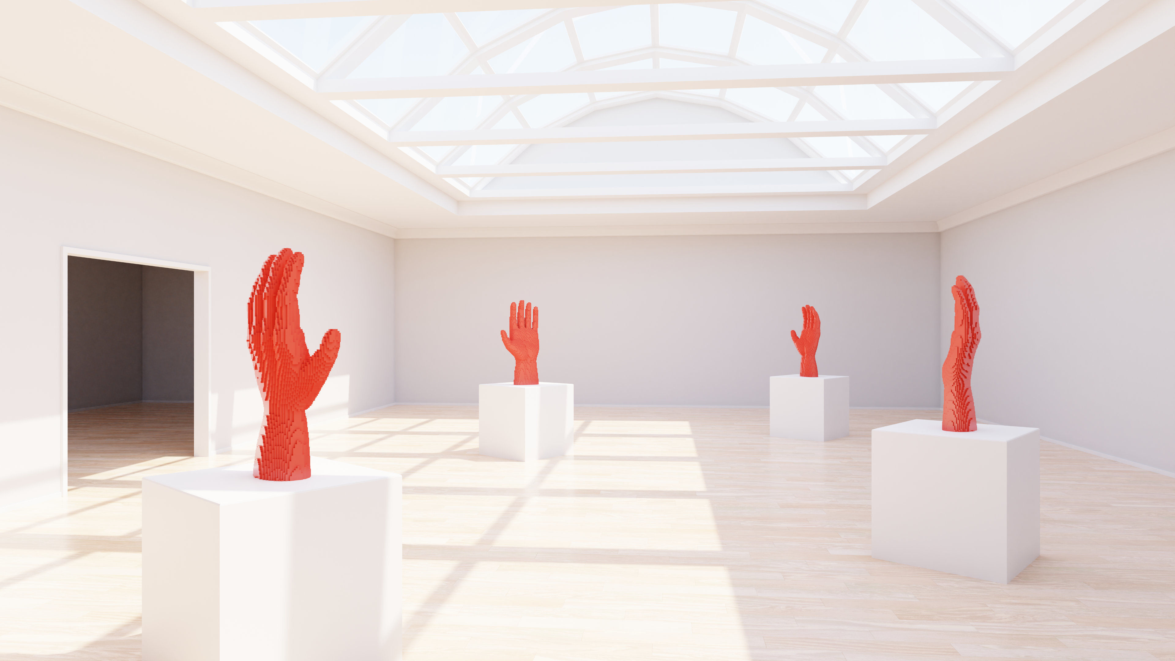 Art Museum Gallery Interior 22 Low-poly 3D model_7