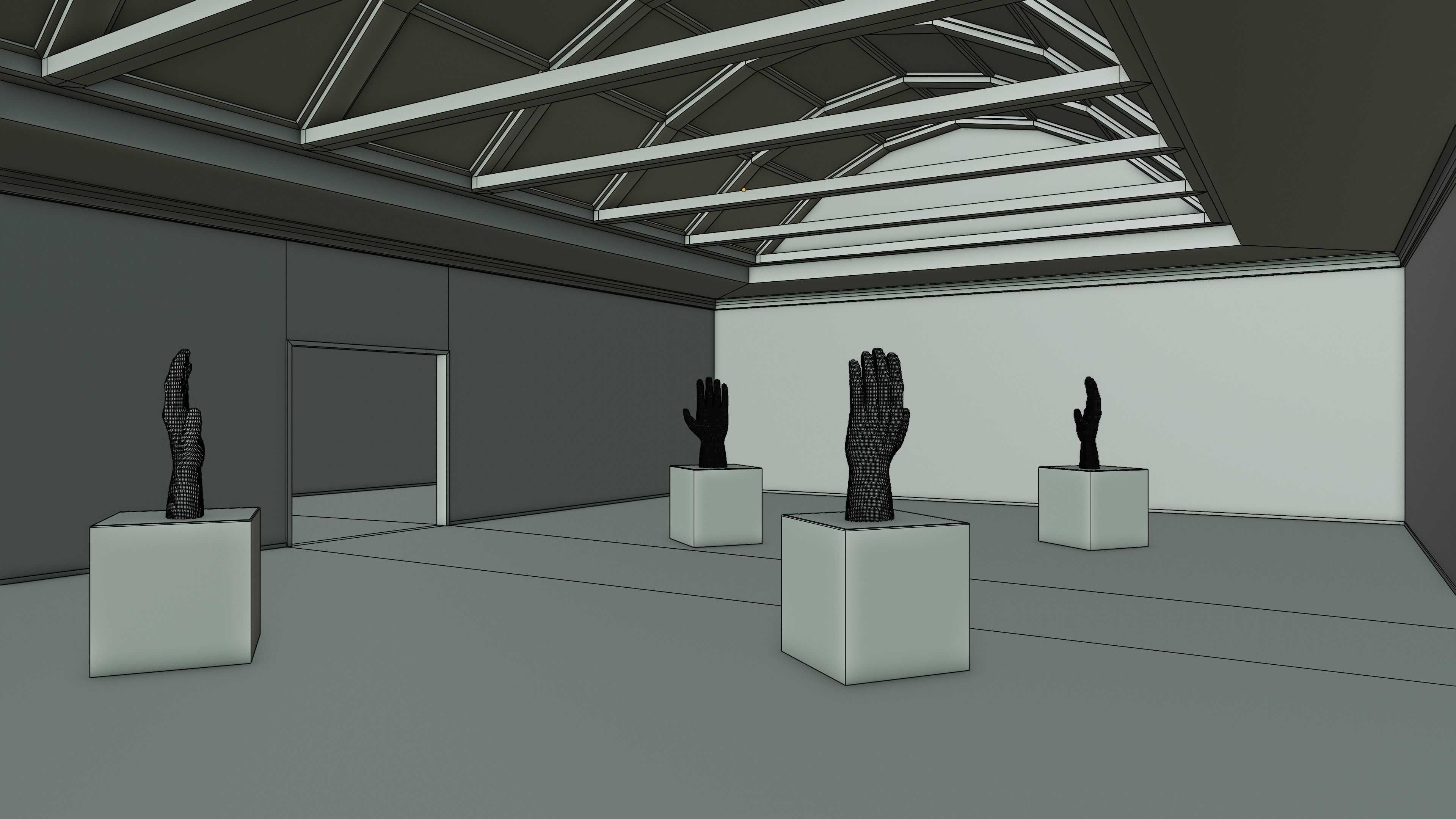 Art Museum Gallery Interior 22 Low-poly 3D model_18