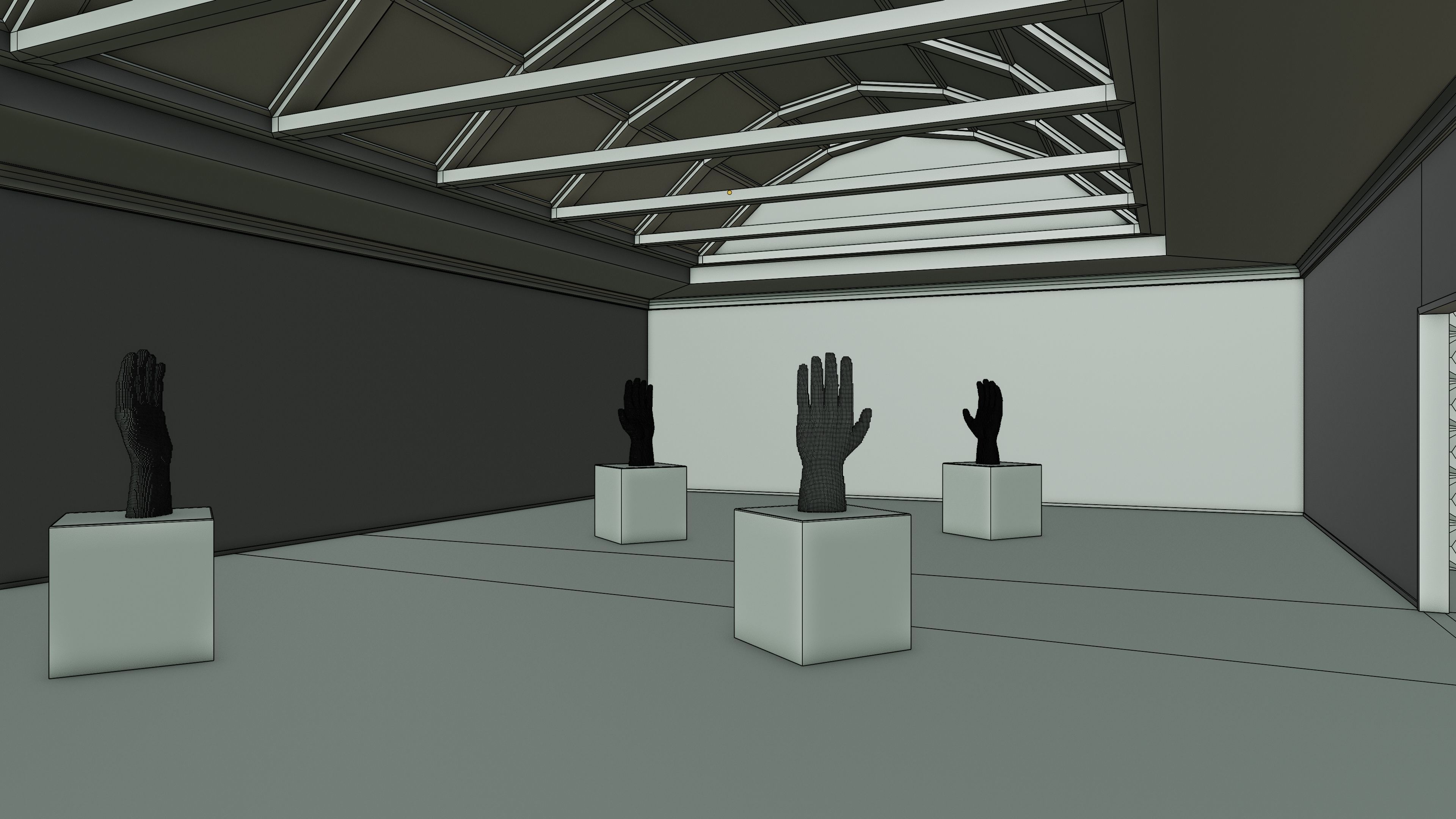 Art Museum Gallery Interior 22 Low-poly 3D model_12