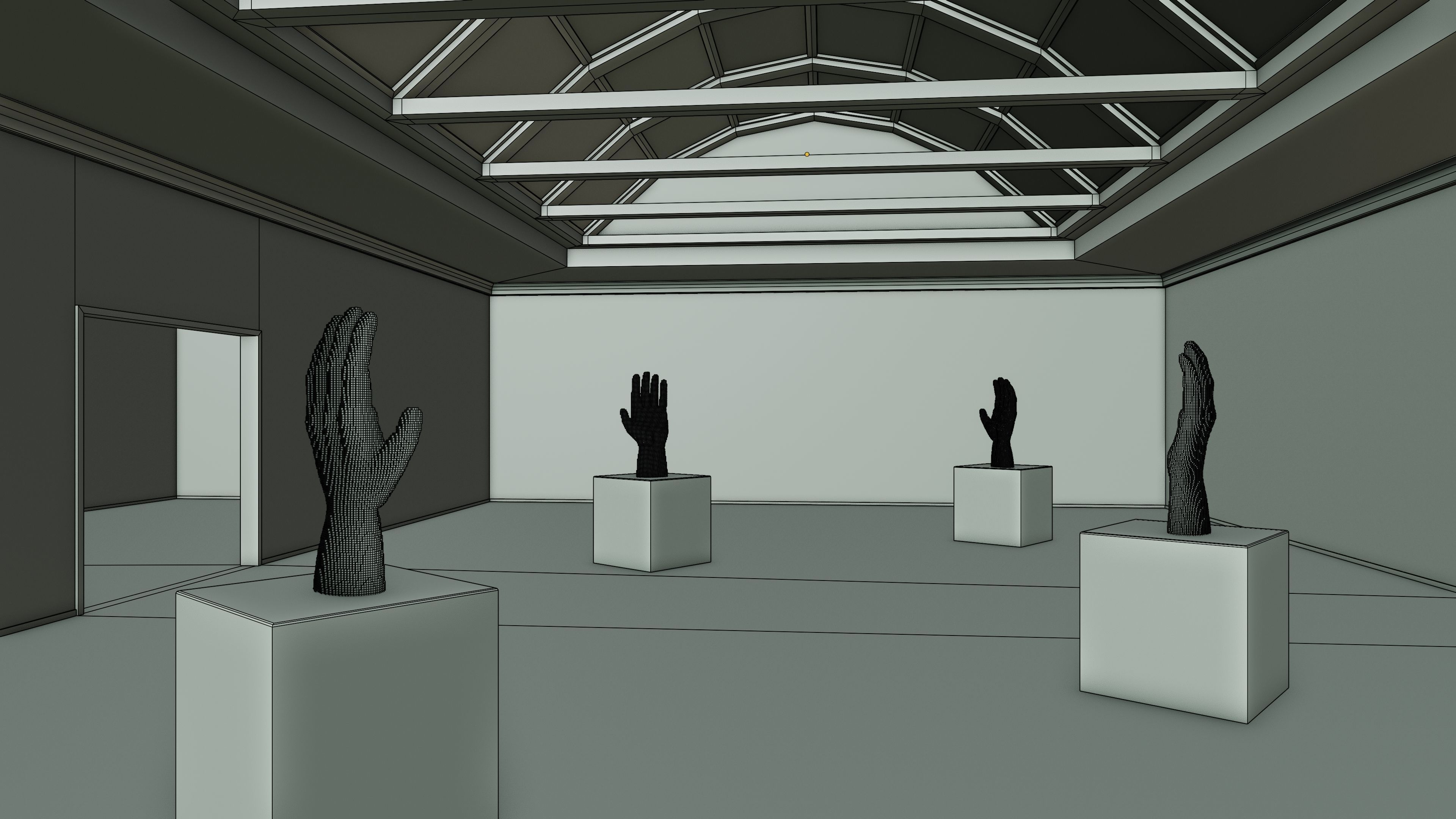 Art Museum Gallery Interior 22 Low-poly 3D model_17