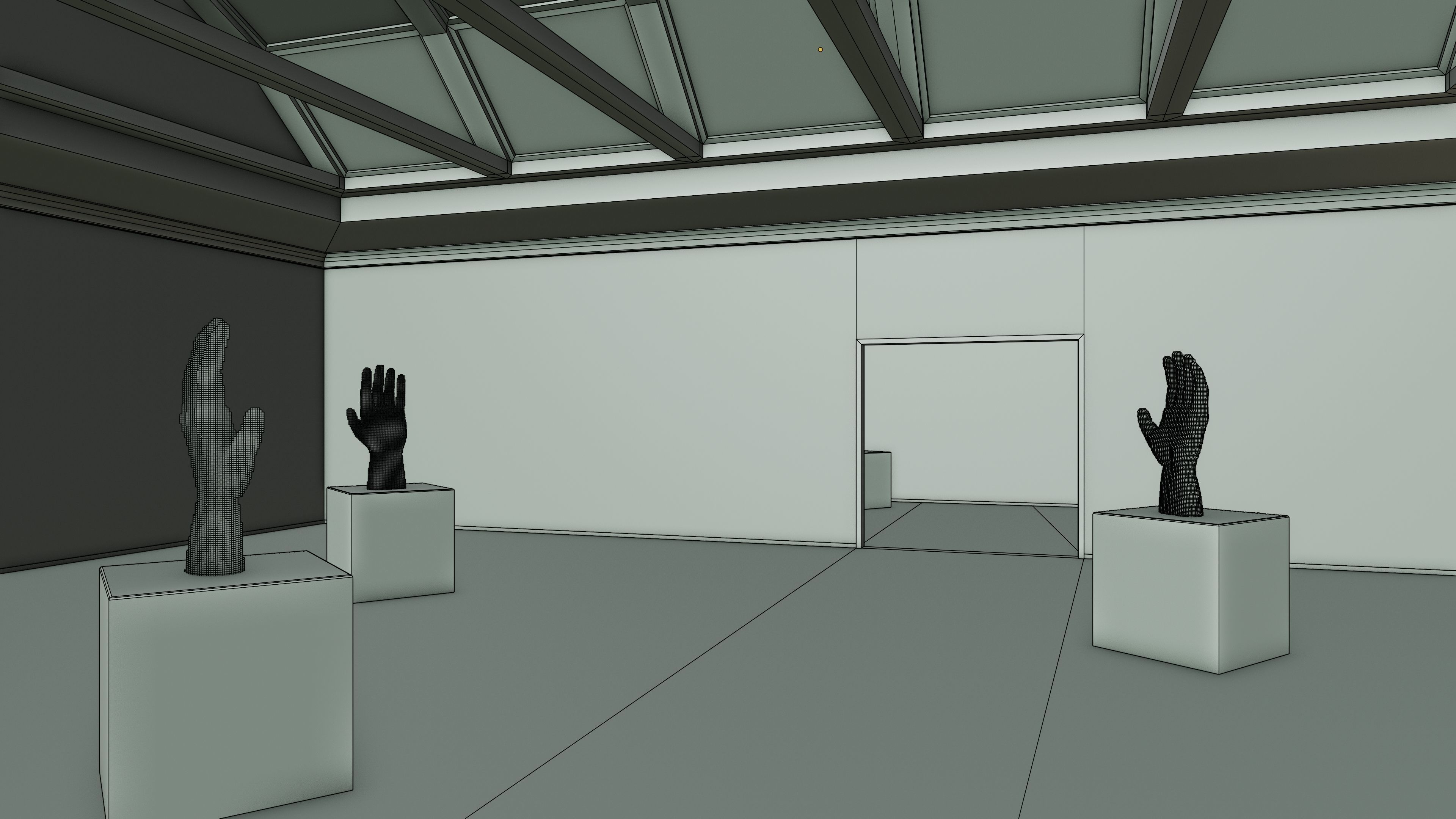 Art Museum Gallery Interior 22 Low-poly 3D model_19