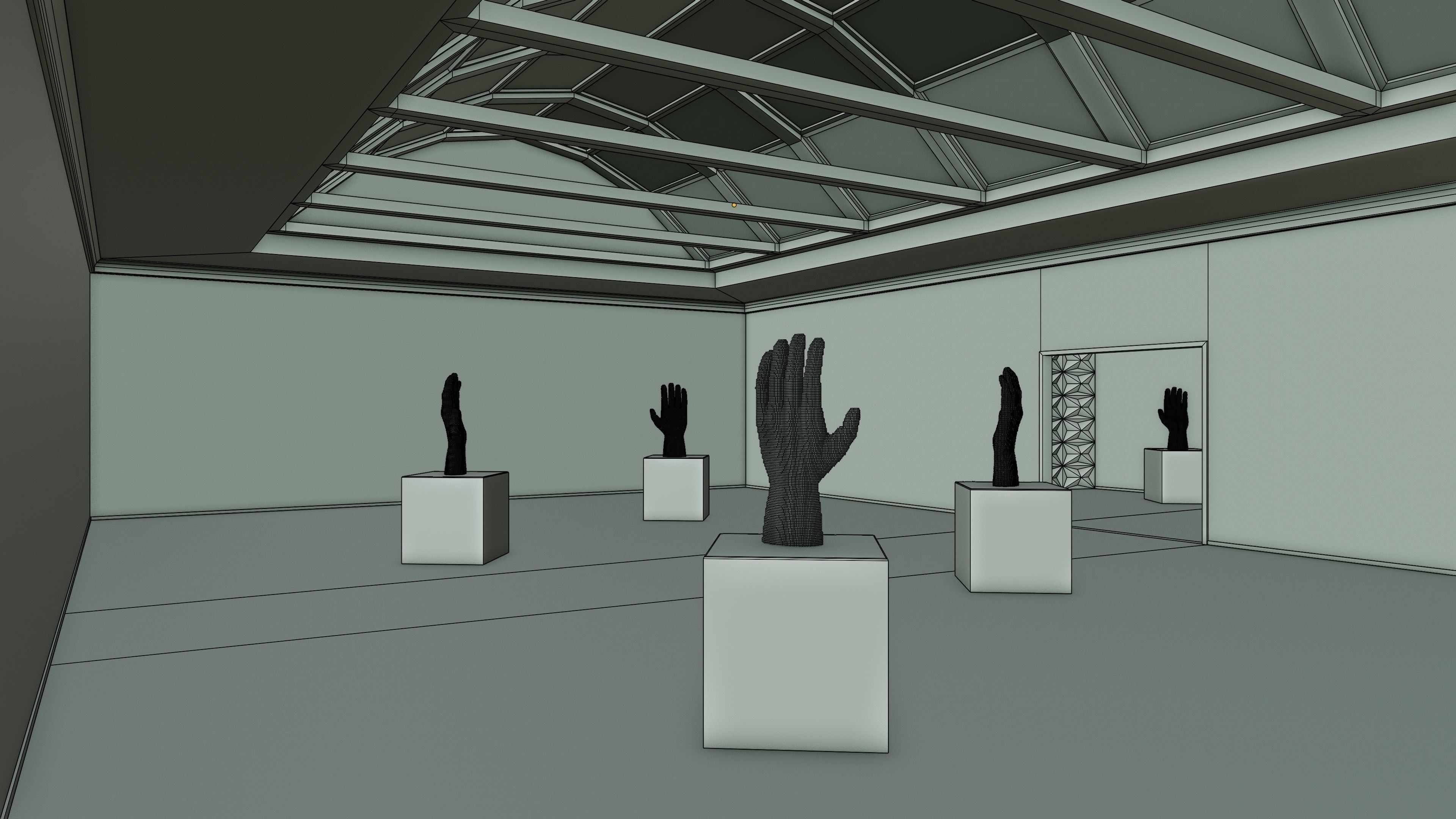 Art Museum Gallery Interior 22 Low-poly 3D model_10