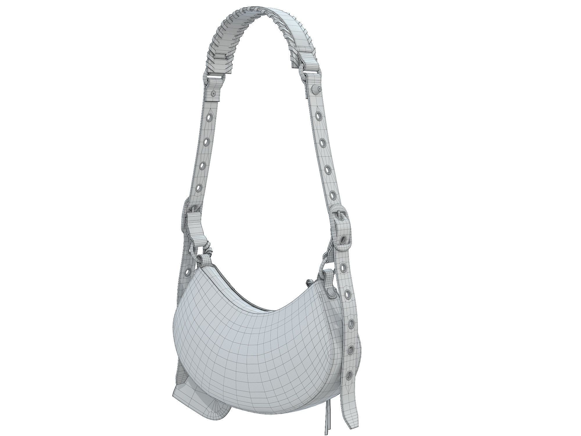 Balenciaga Le Cagole Shoulder Bag White Low-poly 3D model_9