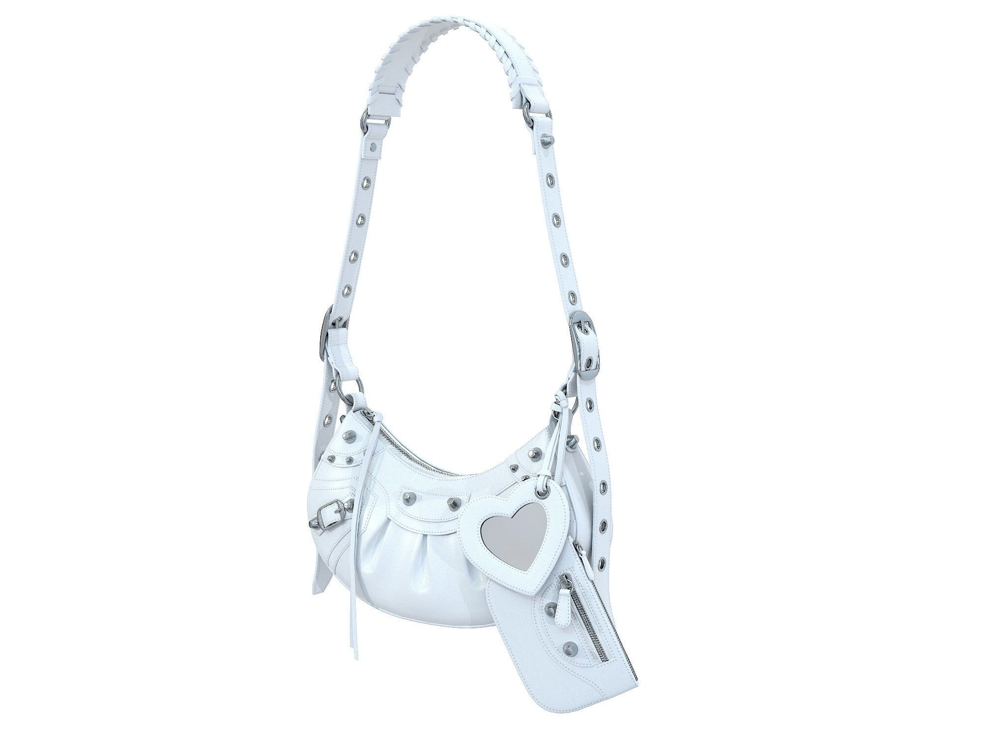 Balenciaga Le Cagole Shoulder Bag White Low-poly 3D model_3