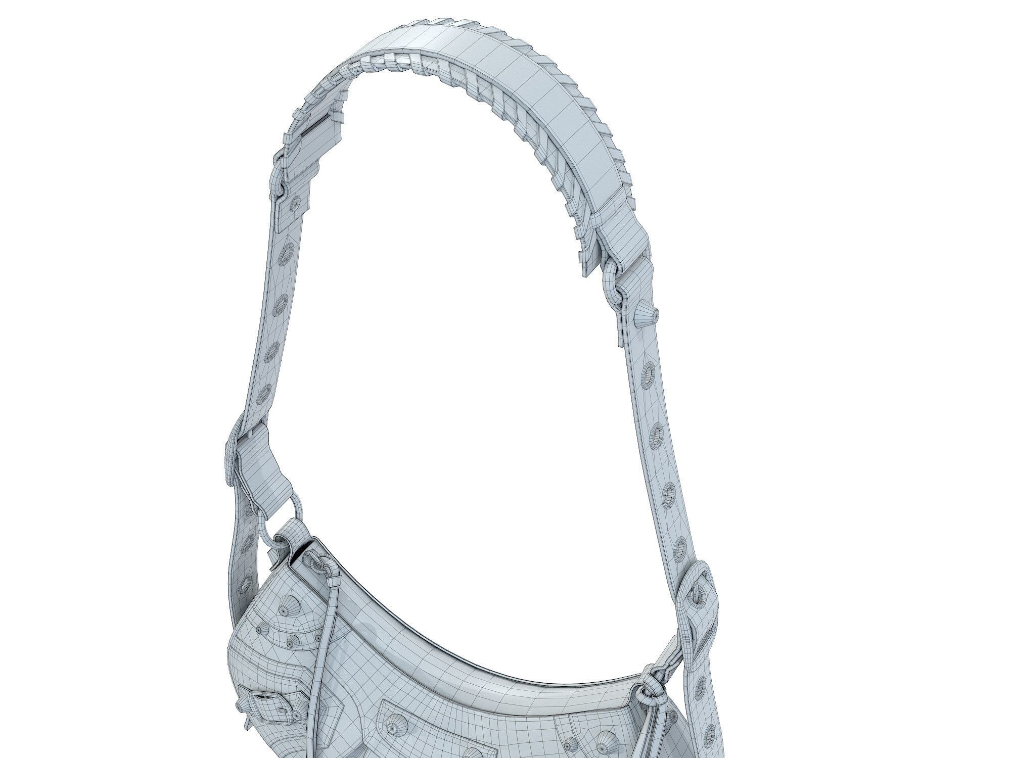 Balenciaga Le Cagole Shoulder Bag White Low-poly 3D model_12