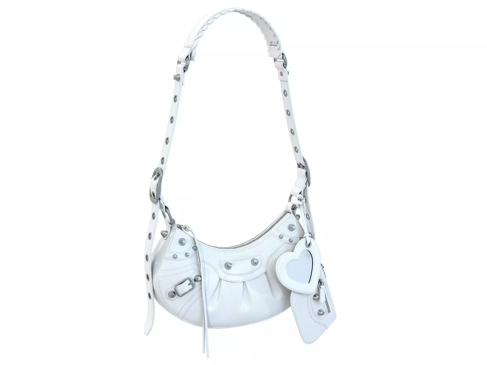 Balenciaga Le Cagole Shoulder Bag White Low-poly 3D model_0