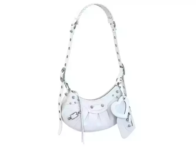 Balenciaga Le Cagole Shoulder Bag White Low-poly 3D model