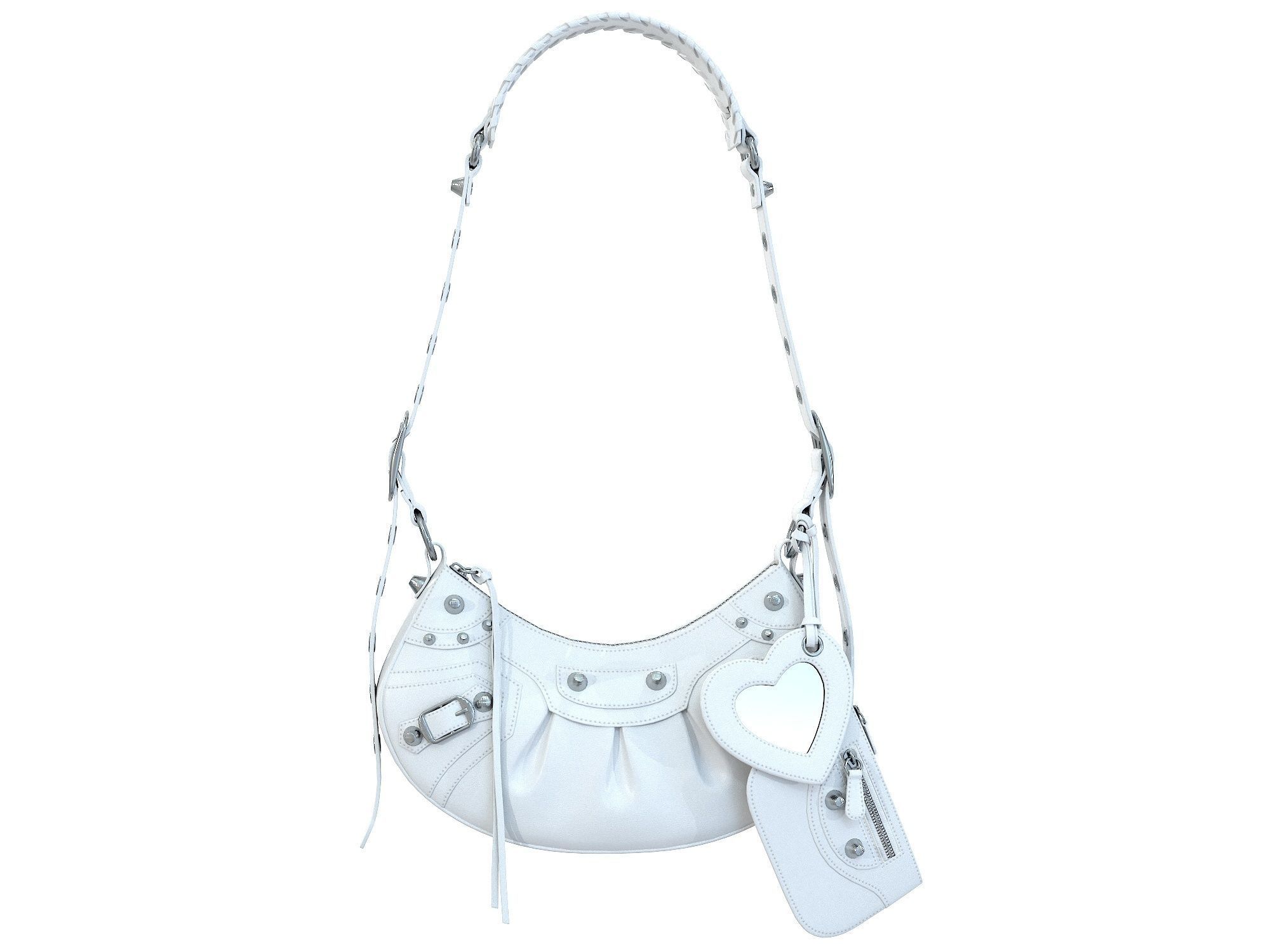 Balenciaga Le Cagole Shoulder Bag White Low-poly 3D model_5