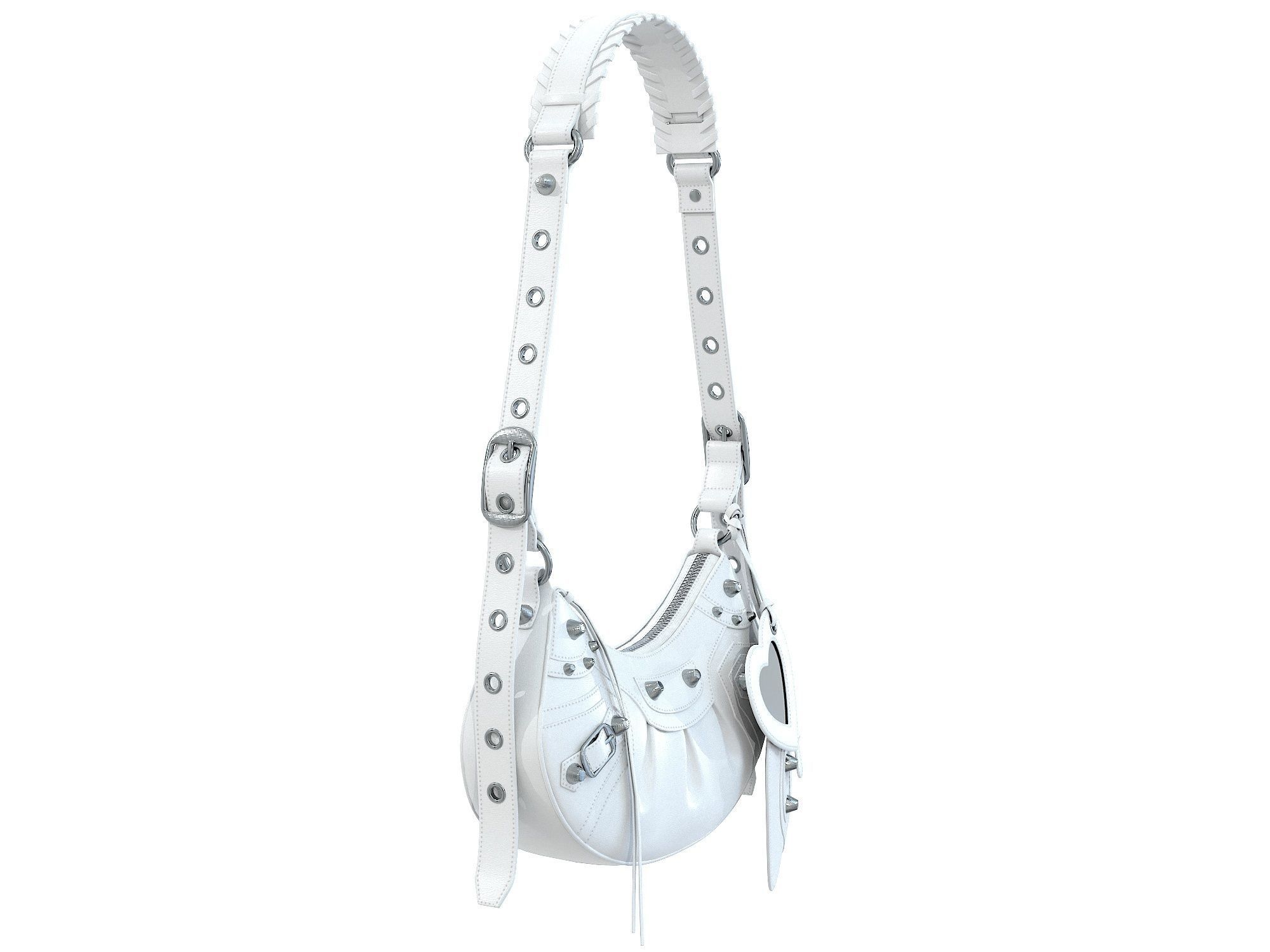 Balenciaga Le Cagole Shoulder Bag White Low-poly 3D model_2