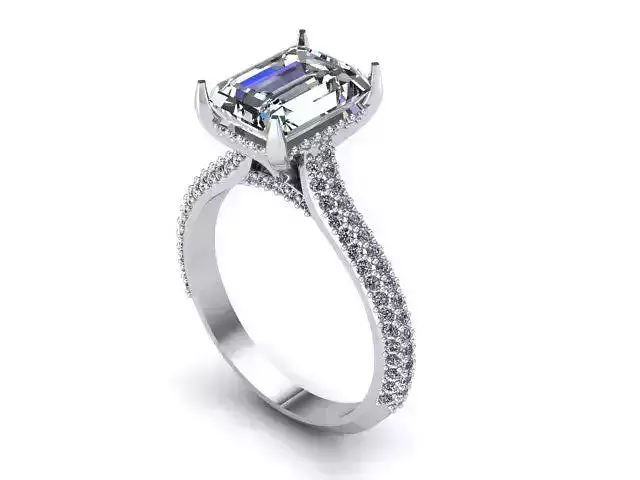 Emerald cut Diamond classic ring 1