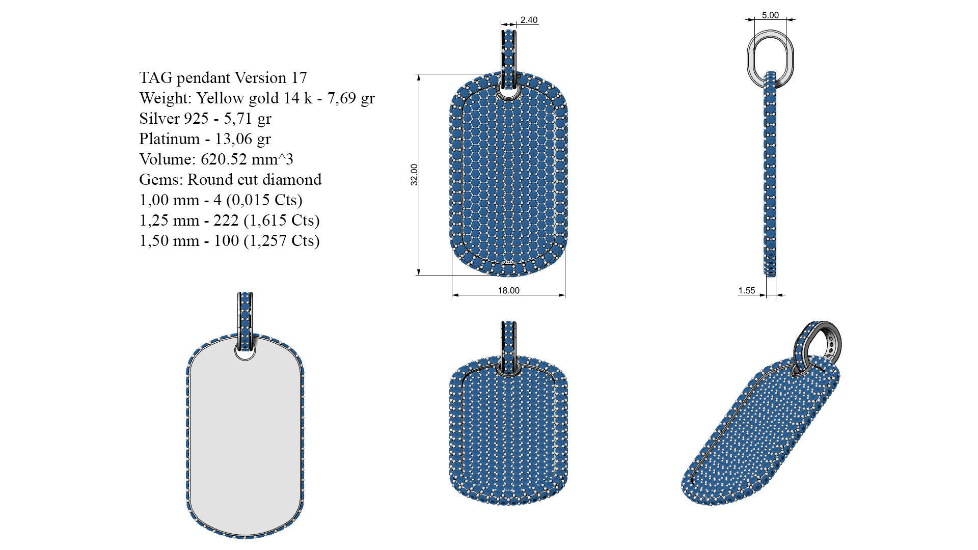 TAG pendant Version 17  3D print model_6