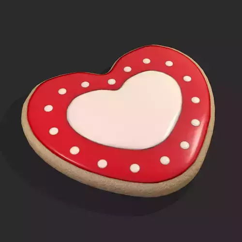 Valentines Heart Cookie 3  Low-poly 3D model