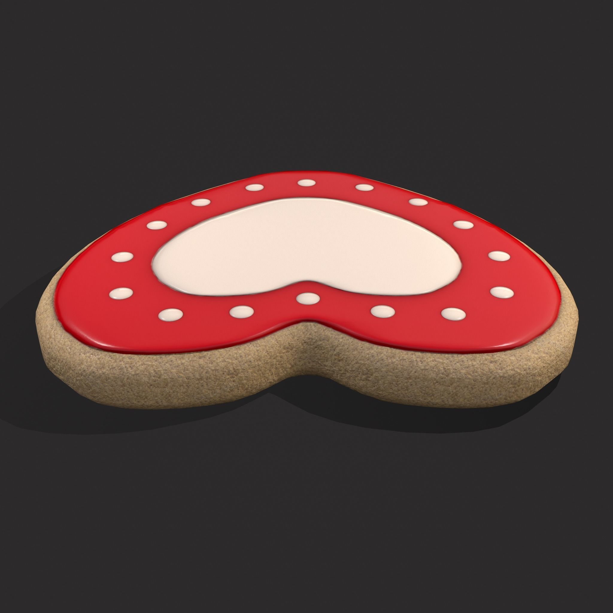 Valentines Heart Cookie 3  Low-poly 3D model_15