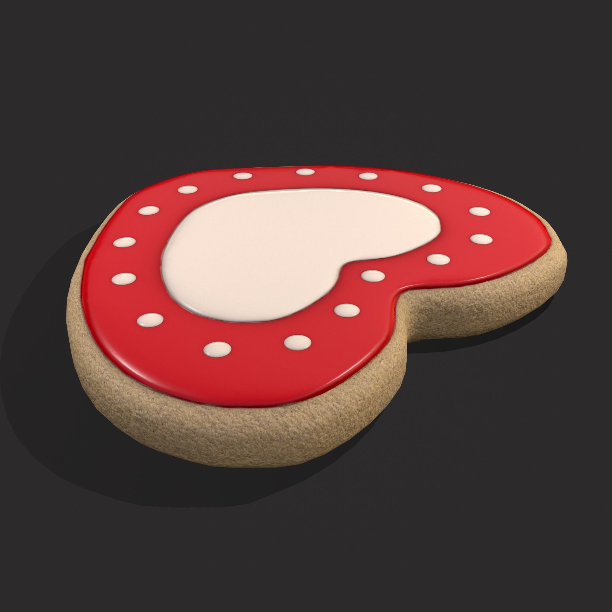 Valentines Heart Cookie 3  Low-poly 3D model_13