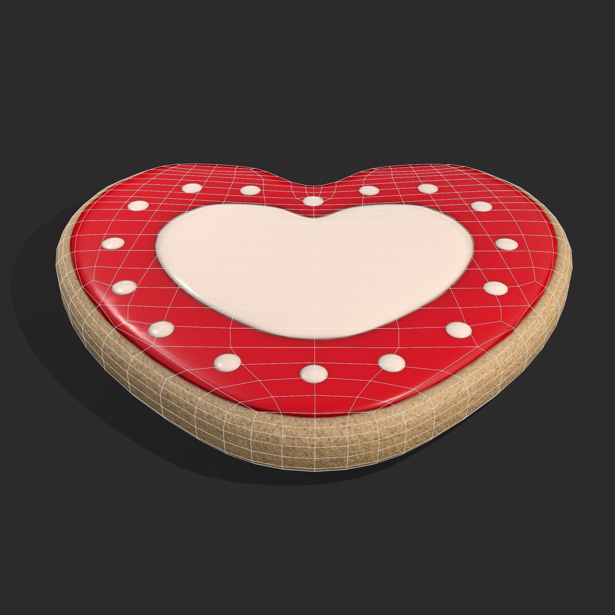 Valentines Heart Cookie 3  Low-poly 3D model_20