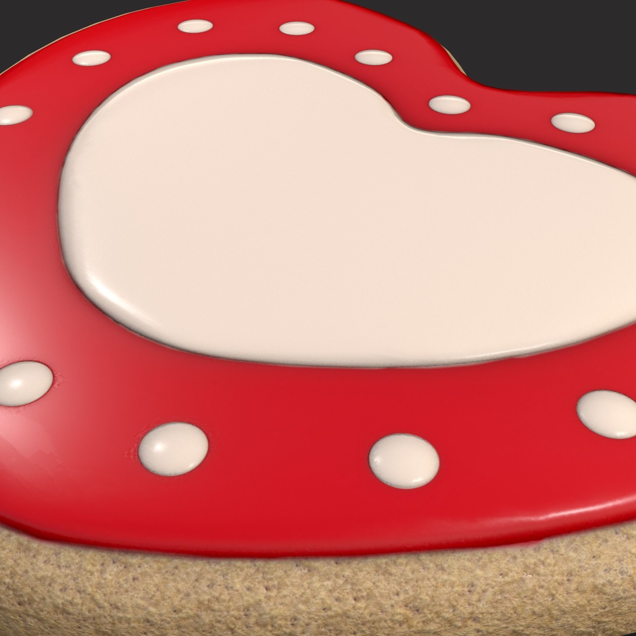 Valentines Heart Cookie 3  Low-poly 3D model_9