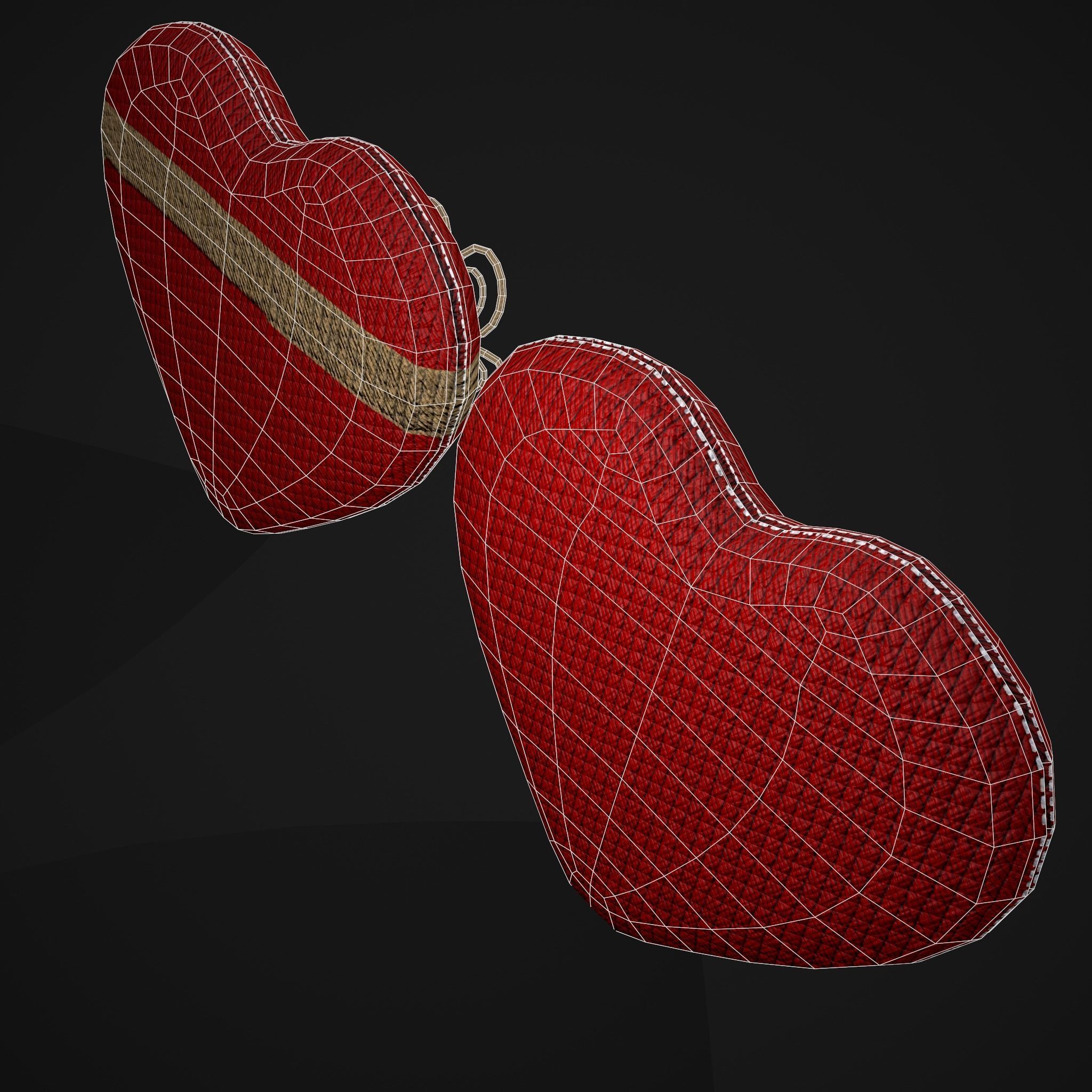 Wrapped Heart Gift Low-poly 3D model_6