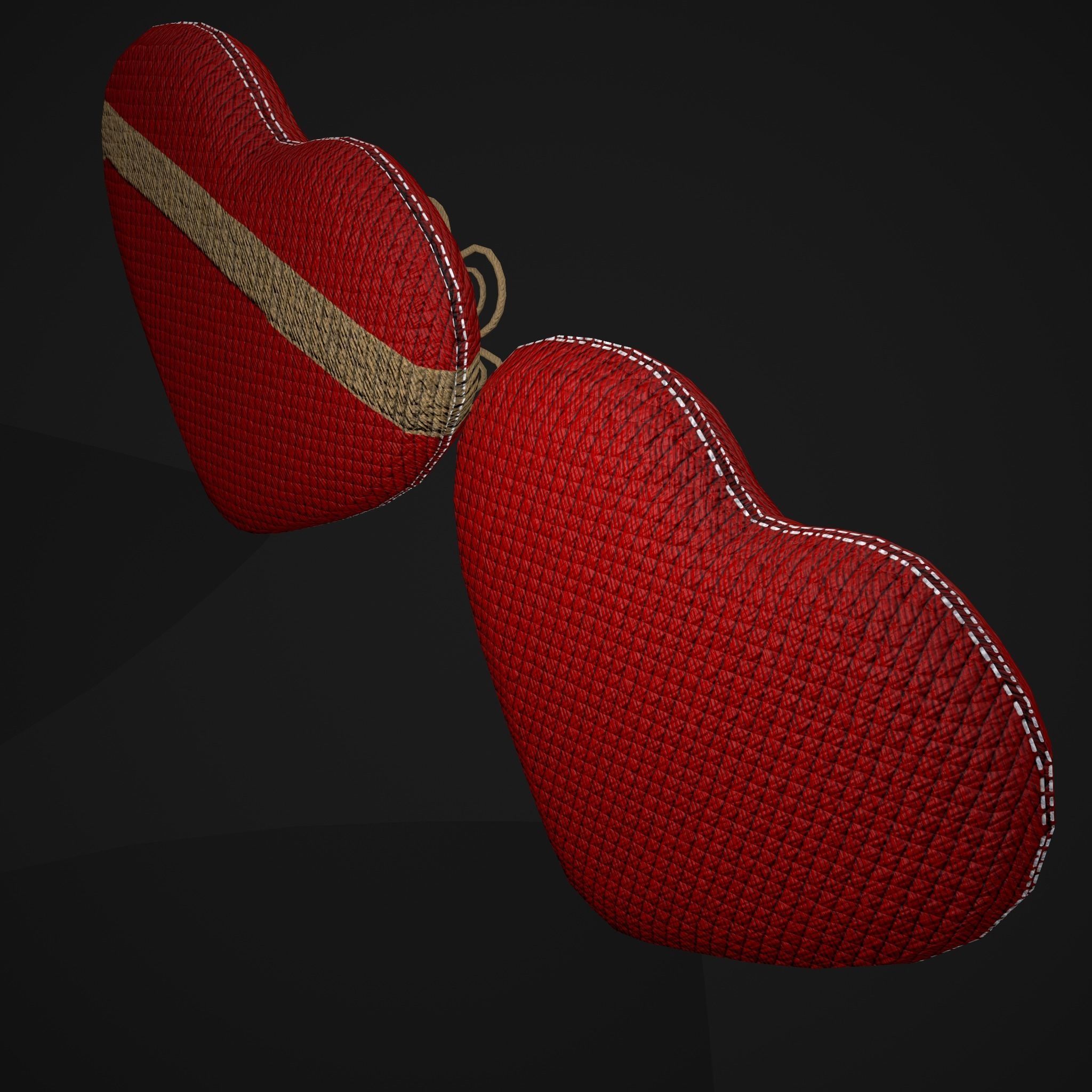 Wrapped Heart Gift Low-poly 3D model_5