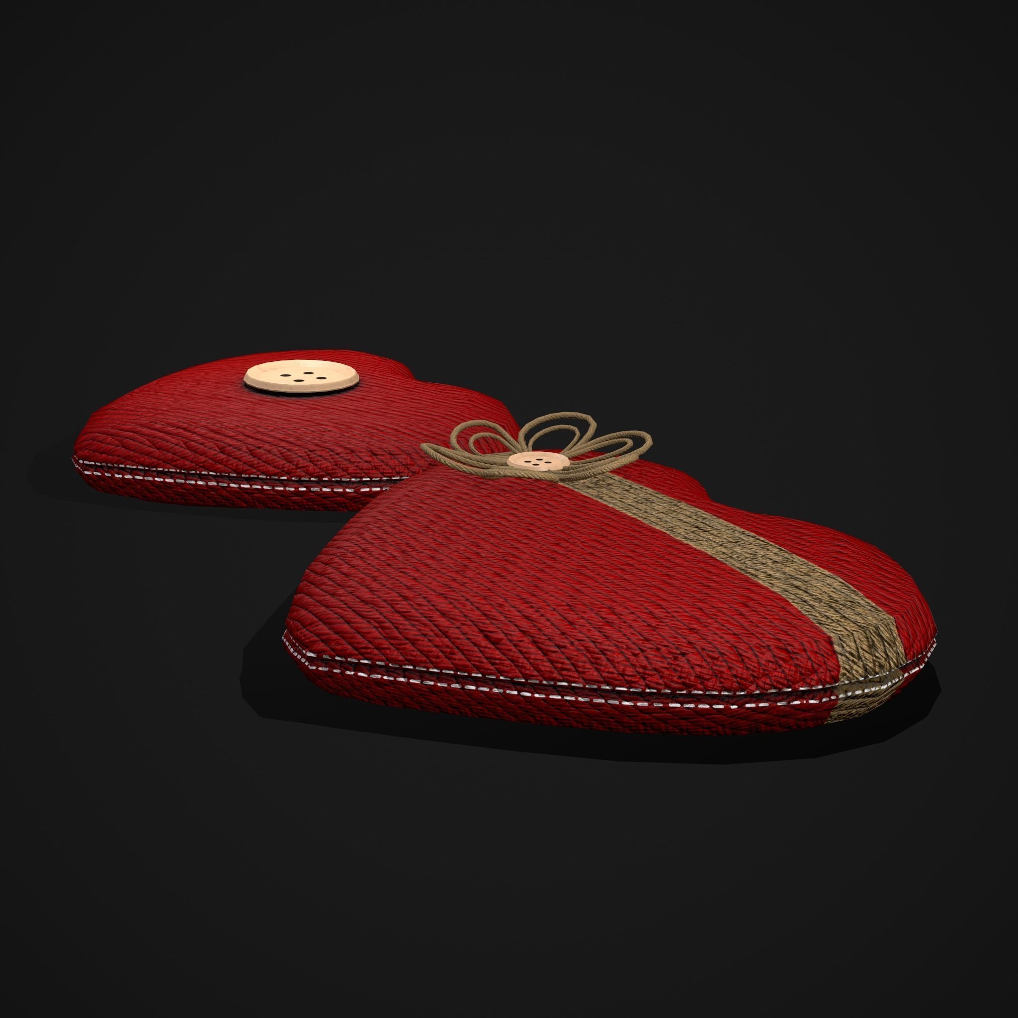 Wrapped Heart Gift Low-poly 3D model_14