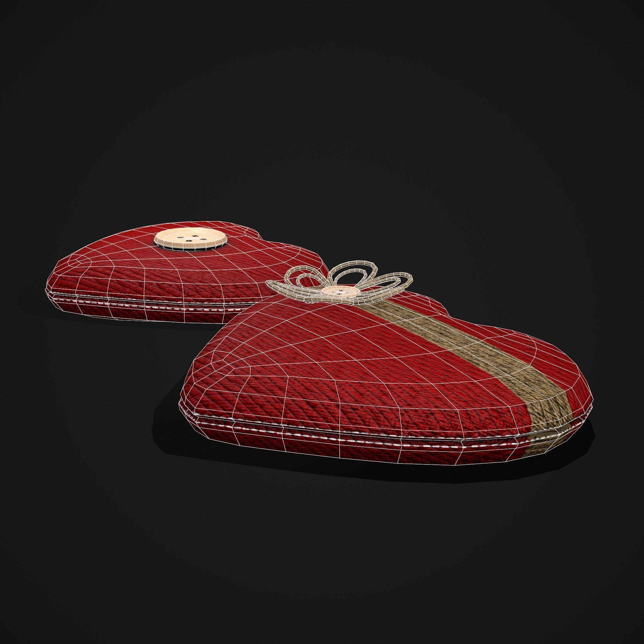 Wrapped Heart Gift Low-poly 3D model_15