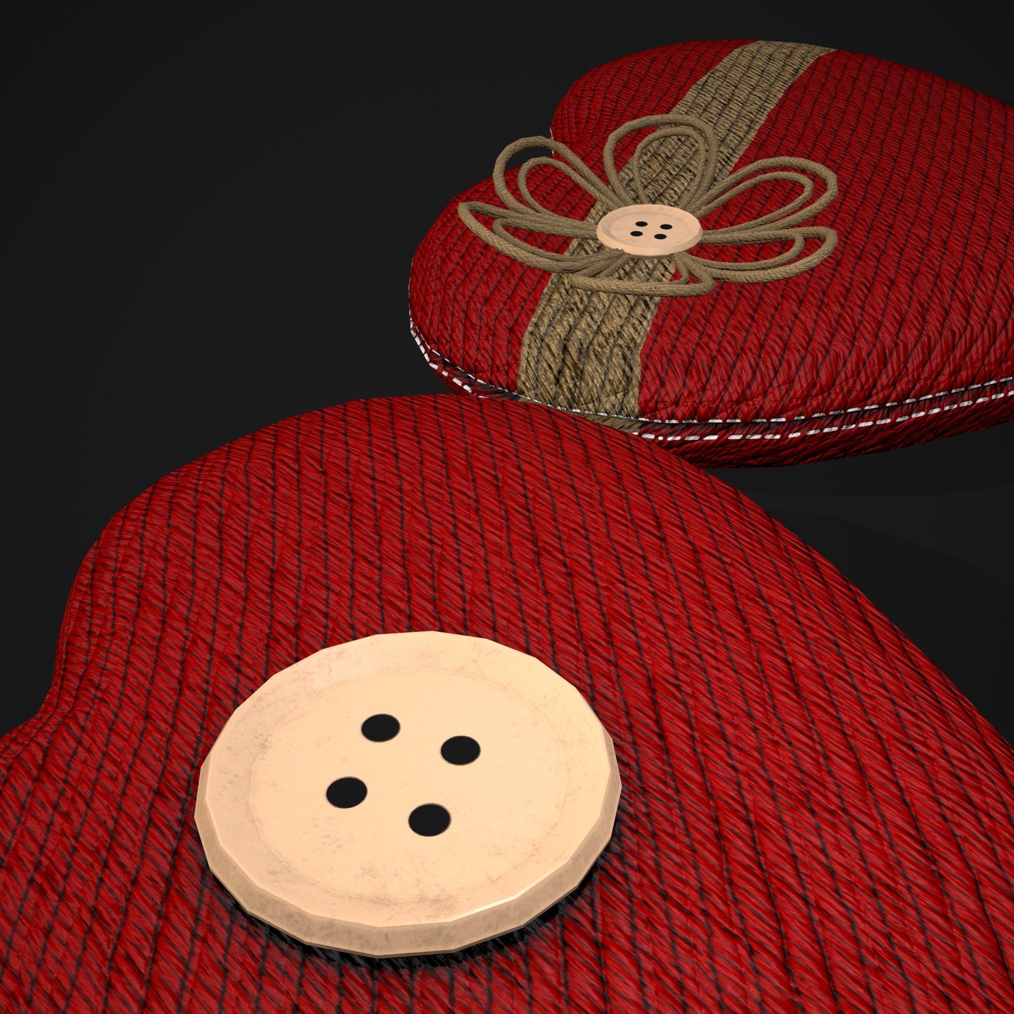 Wrapped Heart Gift Low-poly 3D model_7