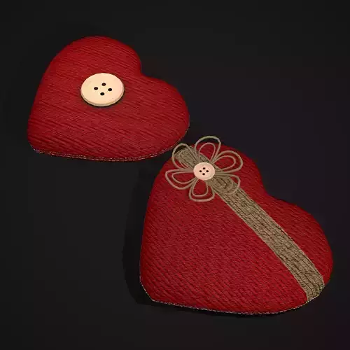 Wrapped Heart Gift Low-poly 3D model