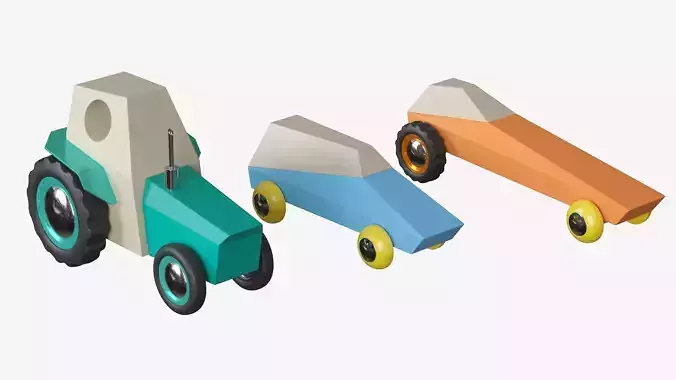 Wooden toy cars