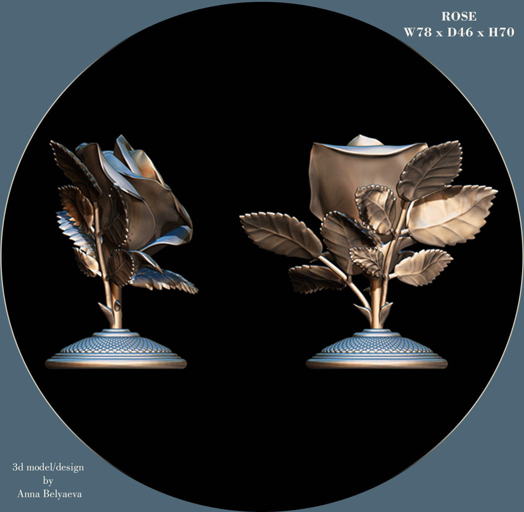 ROSE flower for 3D printer 3D print model_5