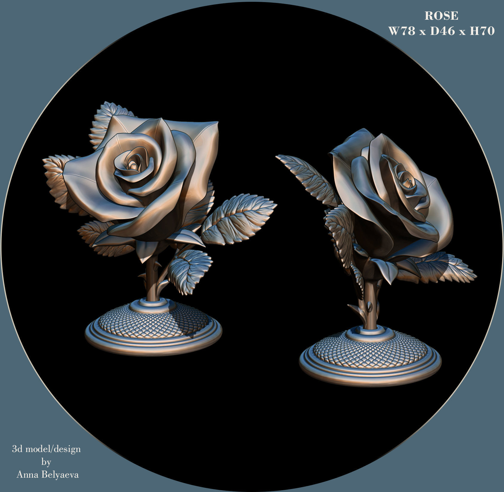 ROSE flower for 3D printer 3D print model_9