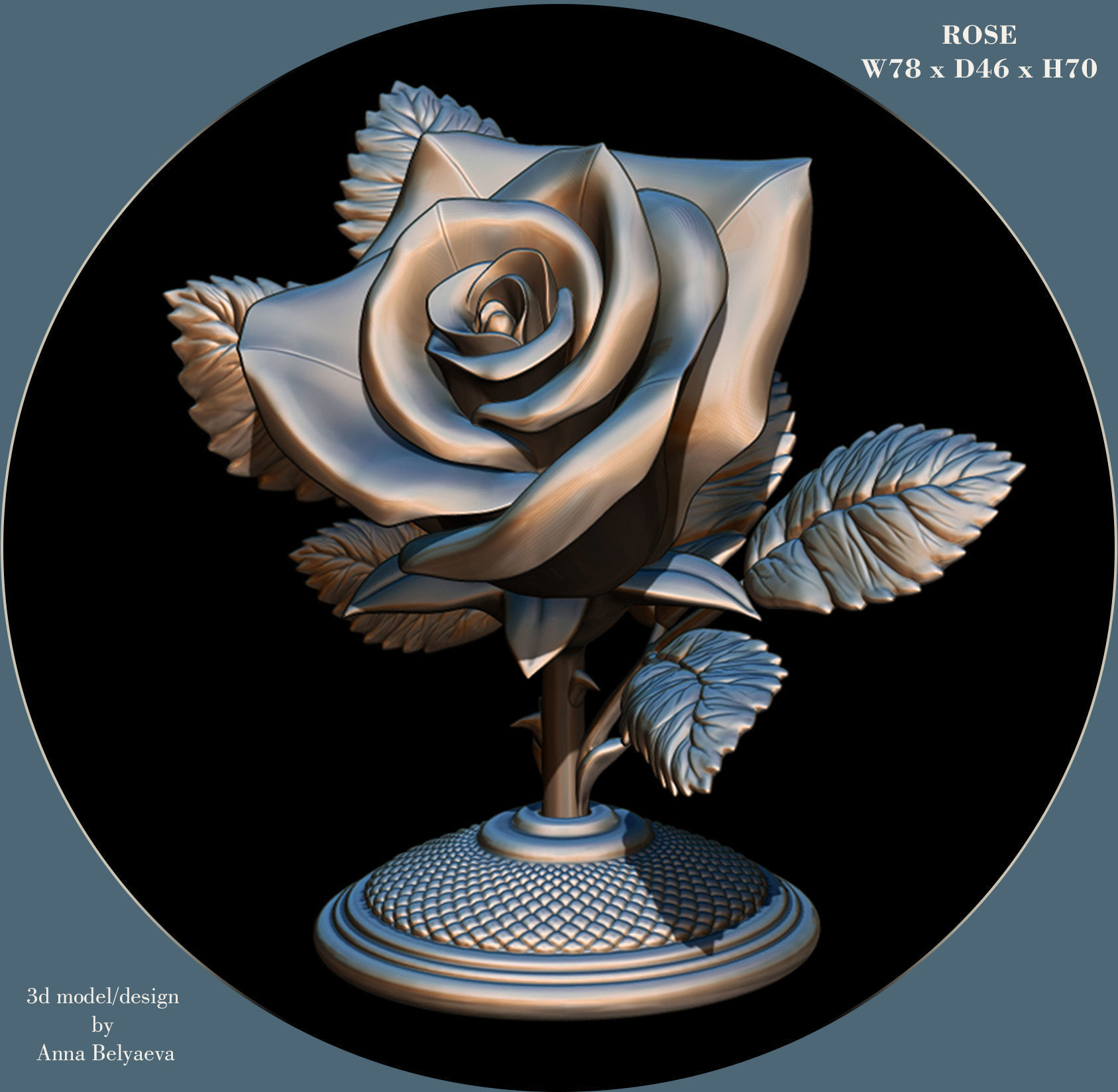 ROSE flower for 3D printer 3D print model_1
