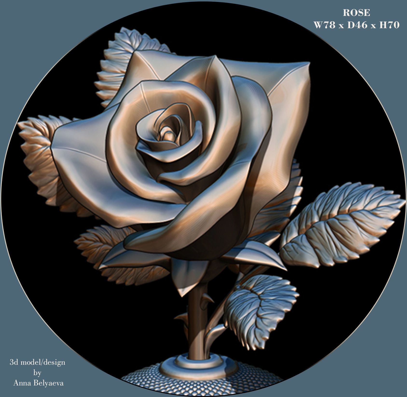 ROSE flower for 3D printer 3D print model_8