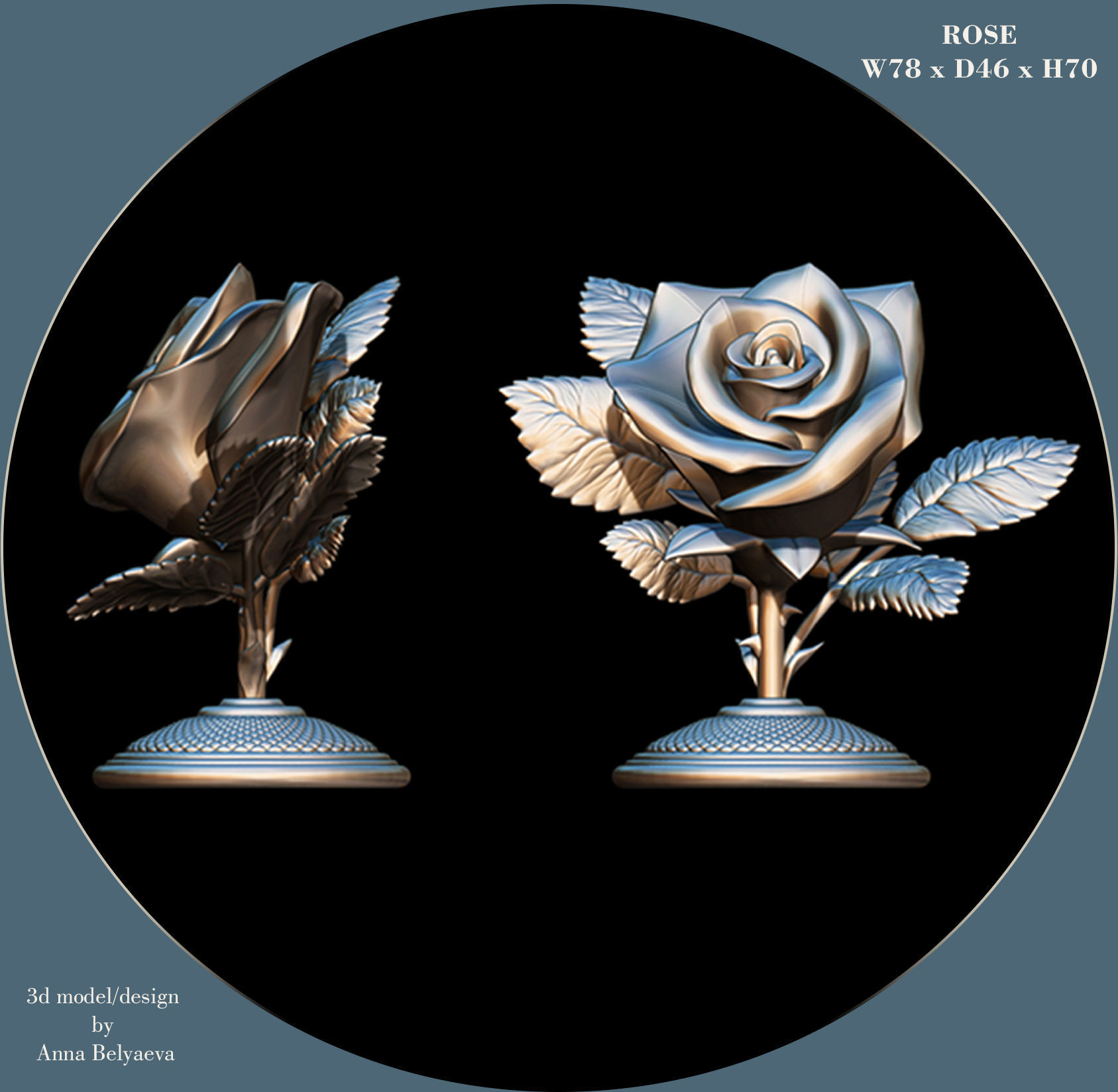 ROSE flower for 3D printer 3D print model_4