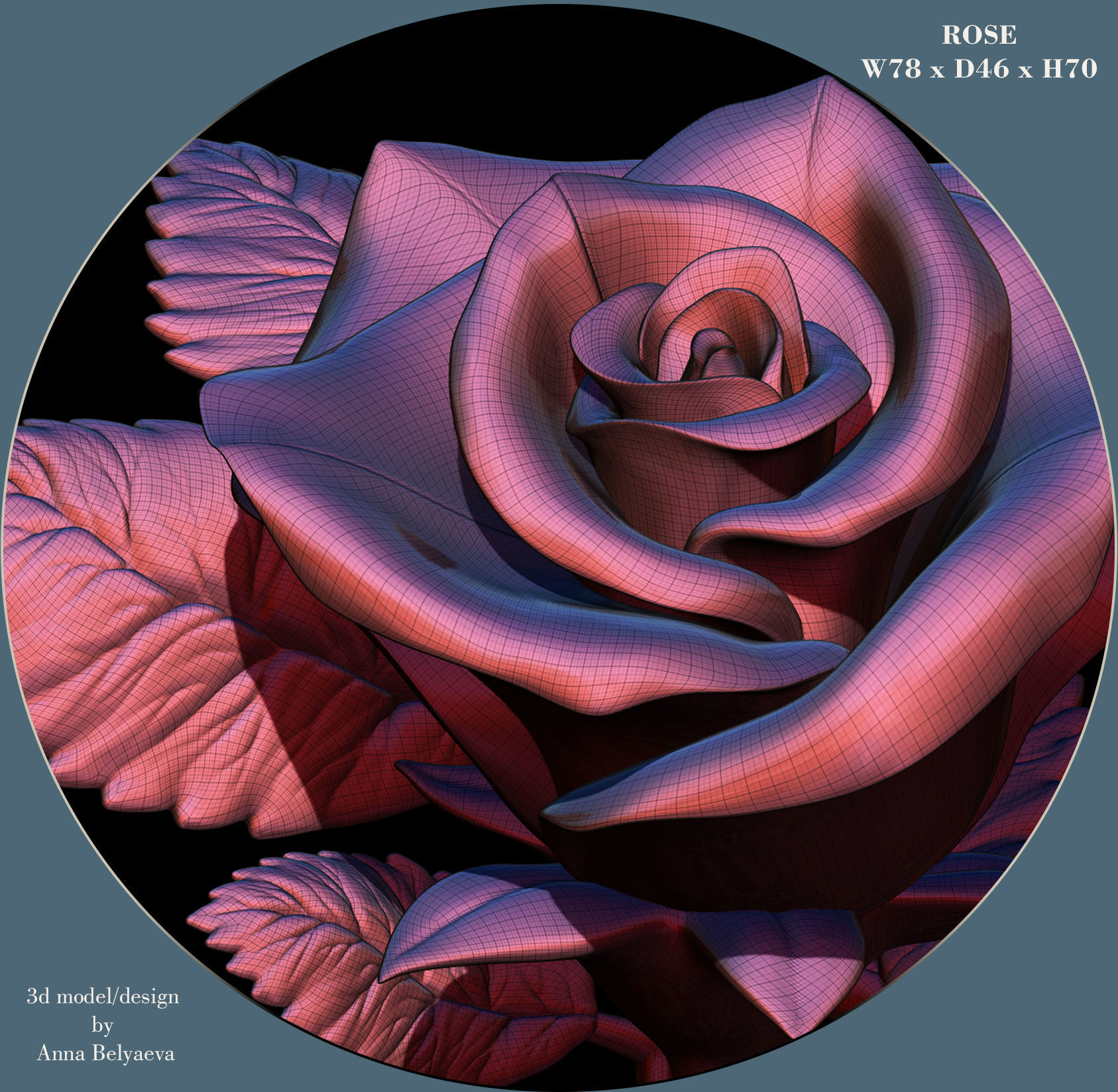 ROSE flower for 3D printer 3D print model_10