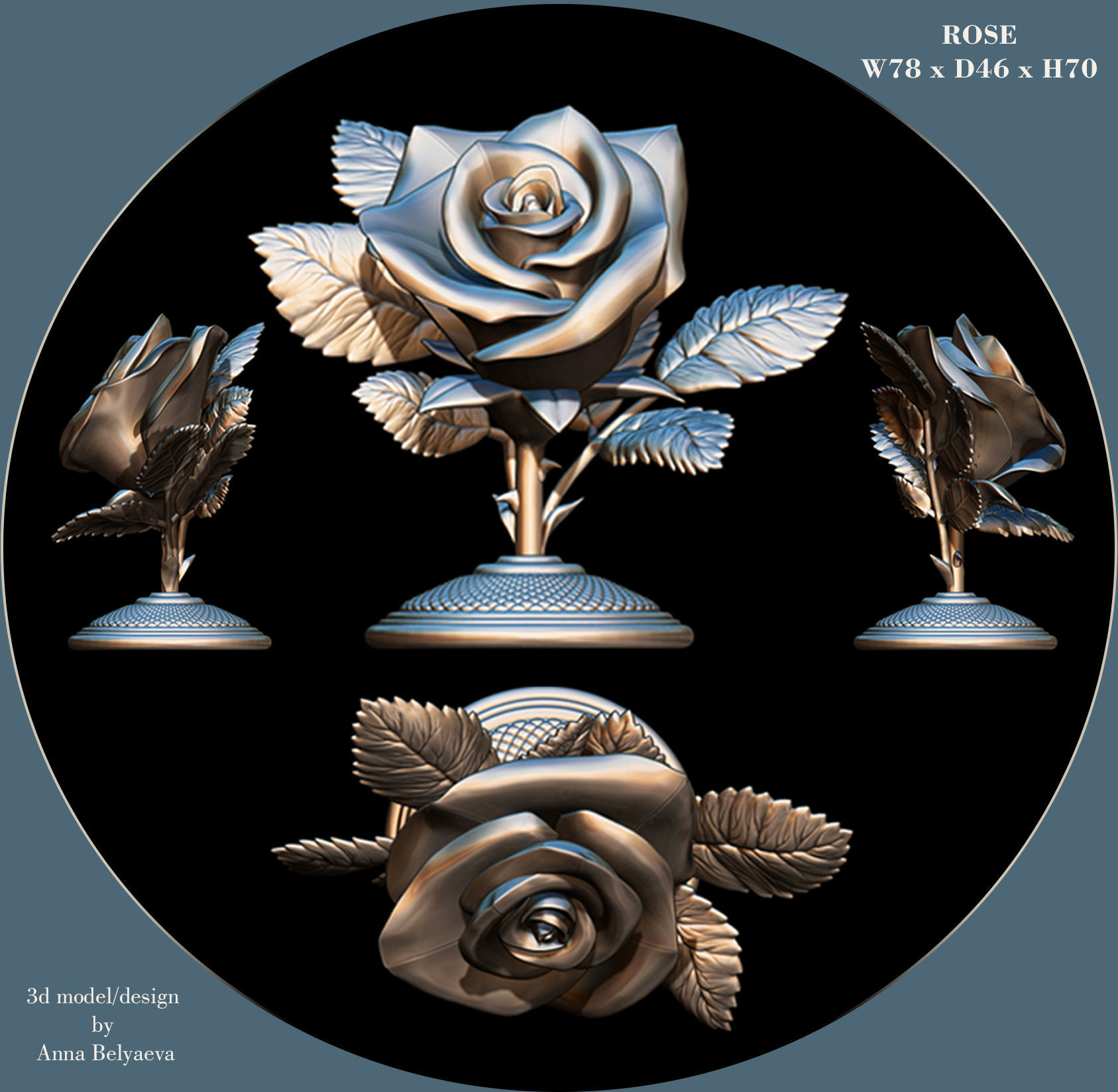 ROSE flower for 3D printer 3D print model_2