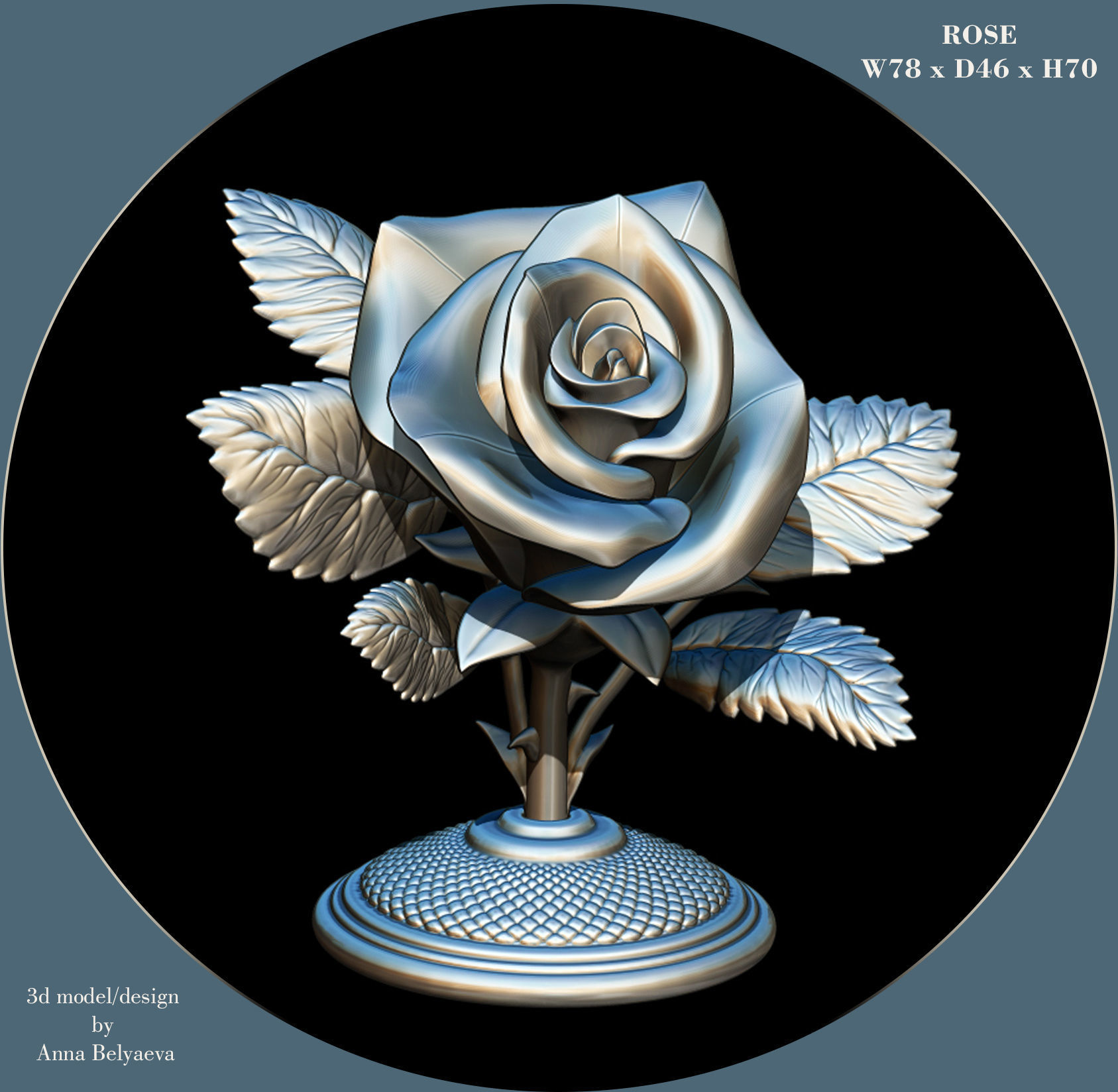 ROSE flower for 3D printer 3D print model_6