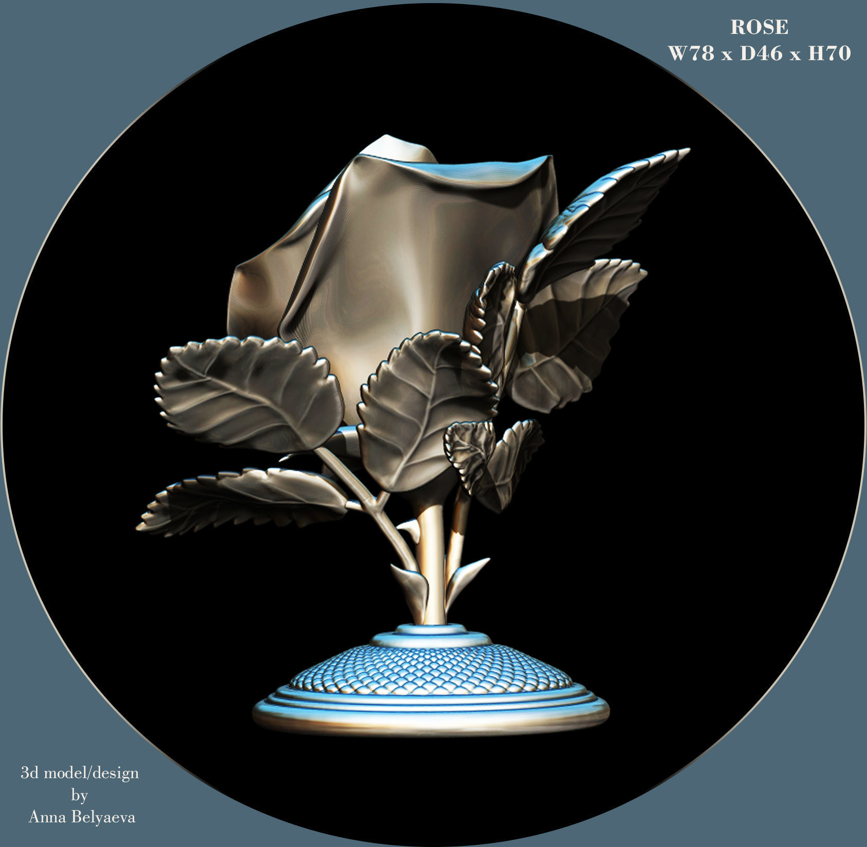 ROSE flower for 3D printer 3D print model_7