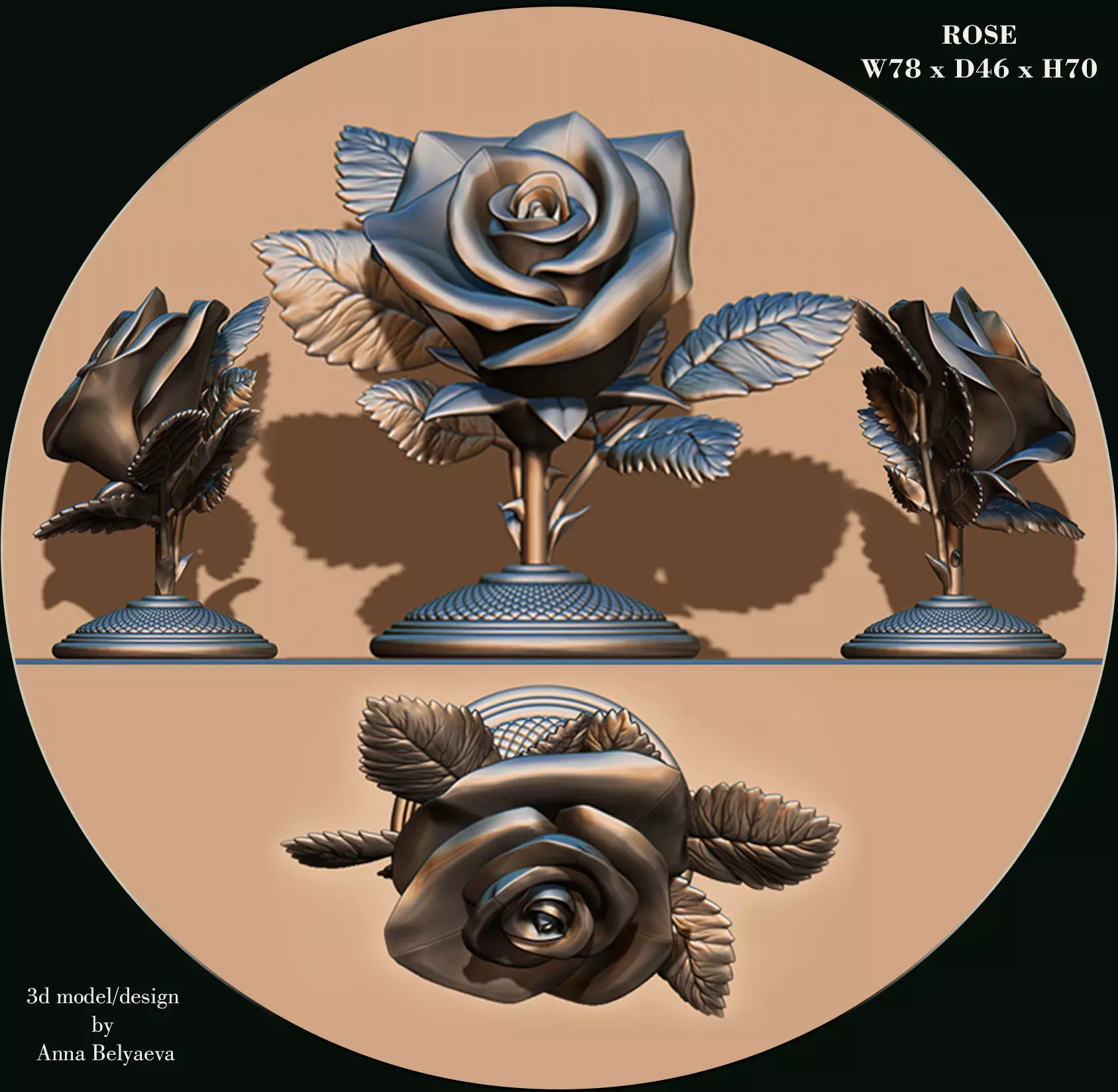 ROSE flower for 3D printer 3D print model_0