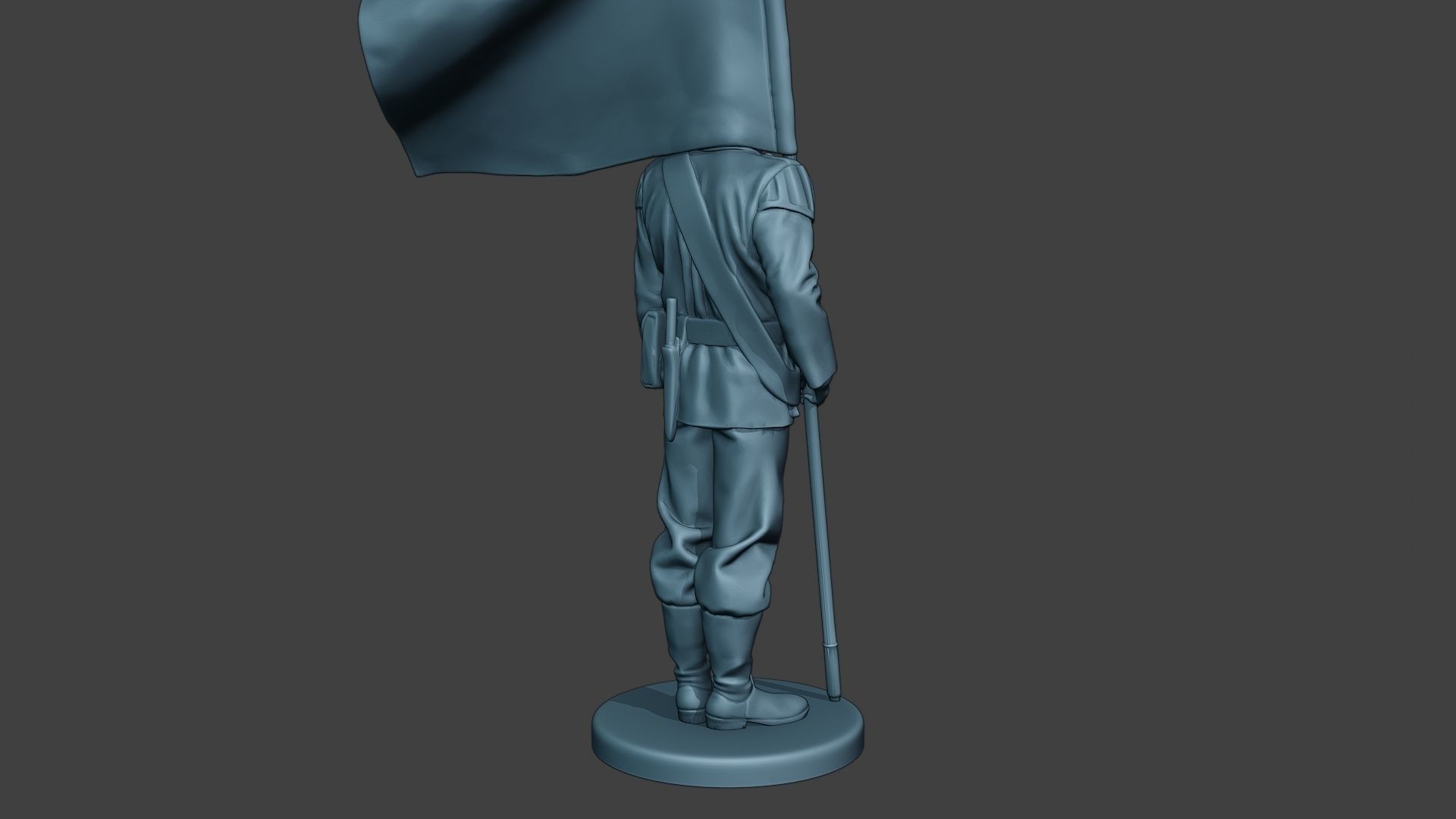 German musician soldier ww2 Stand flag G8 3D print model_7