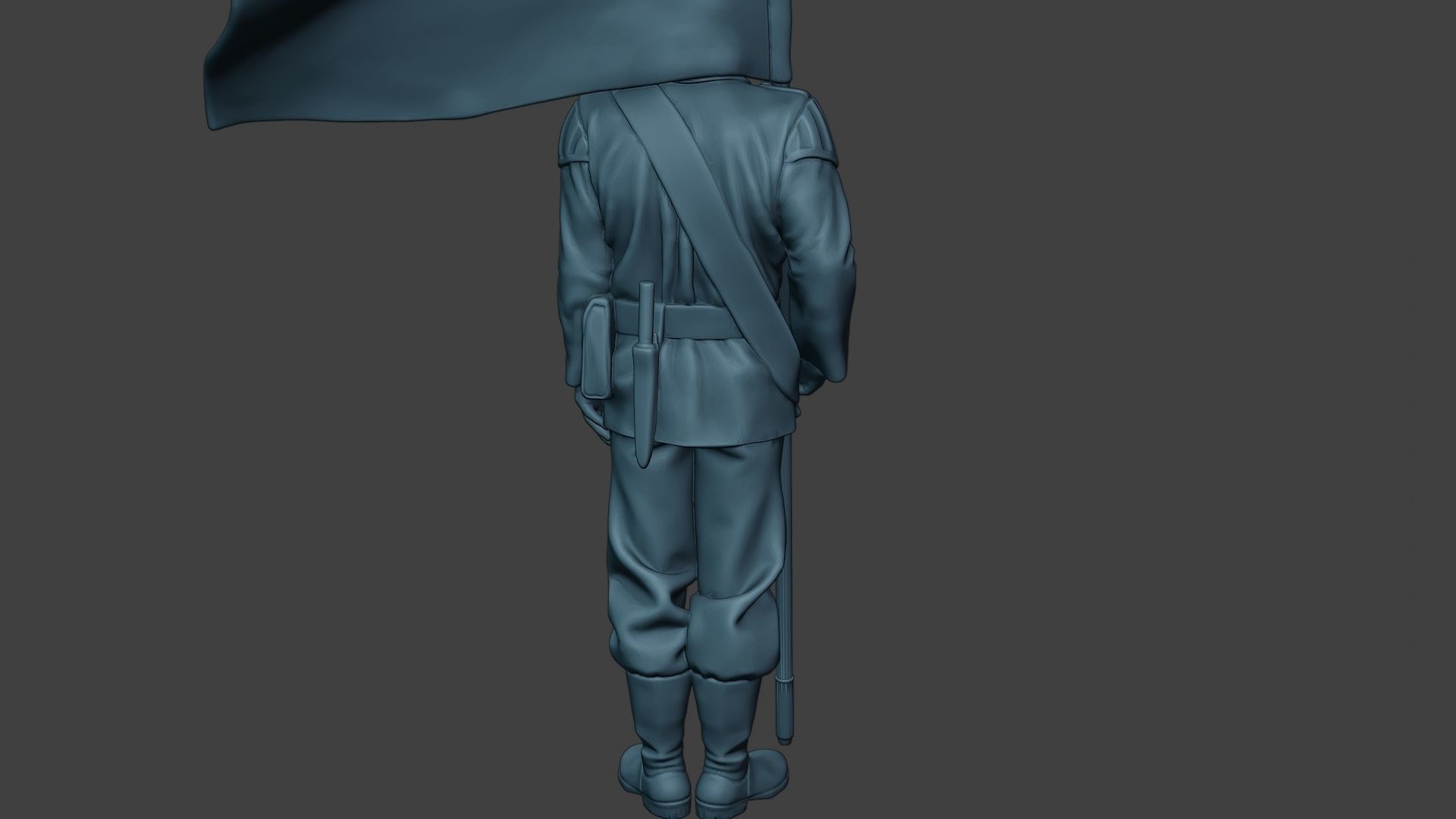 German musician soldier ww2 Stand flag G8 3D print model_25