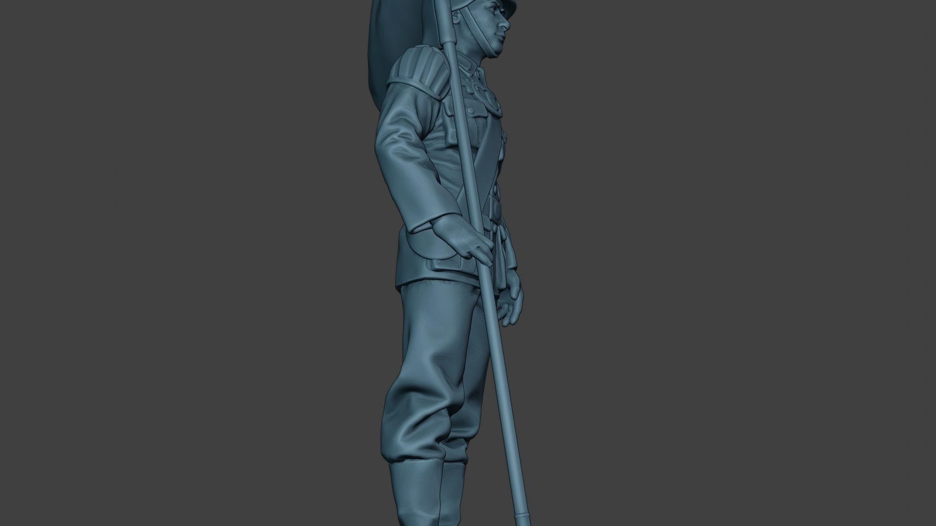 German musician soldier ww2 Stand flag G8 3D print model_29