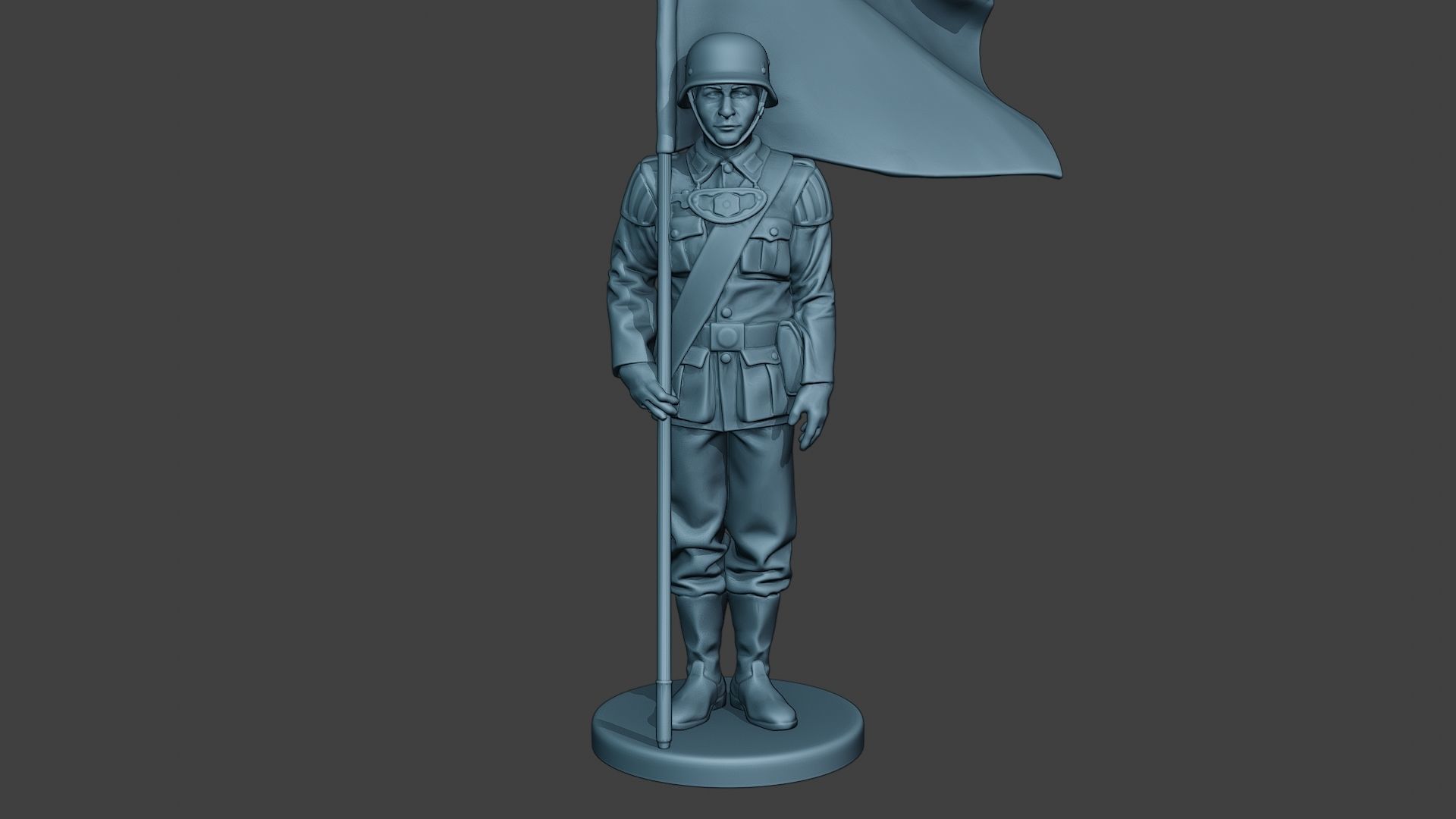 German musician soldier ww2 Stand flag G8 3D print model_11