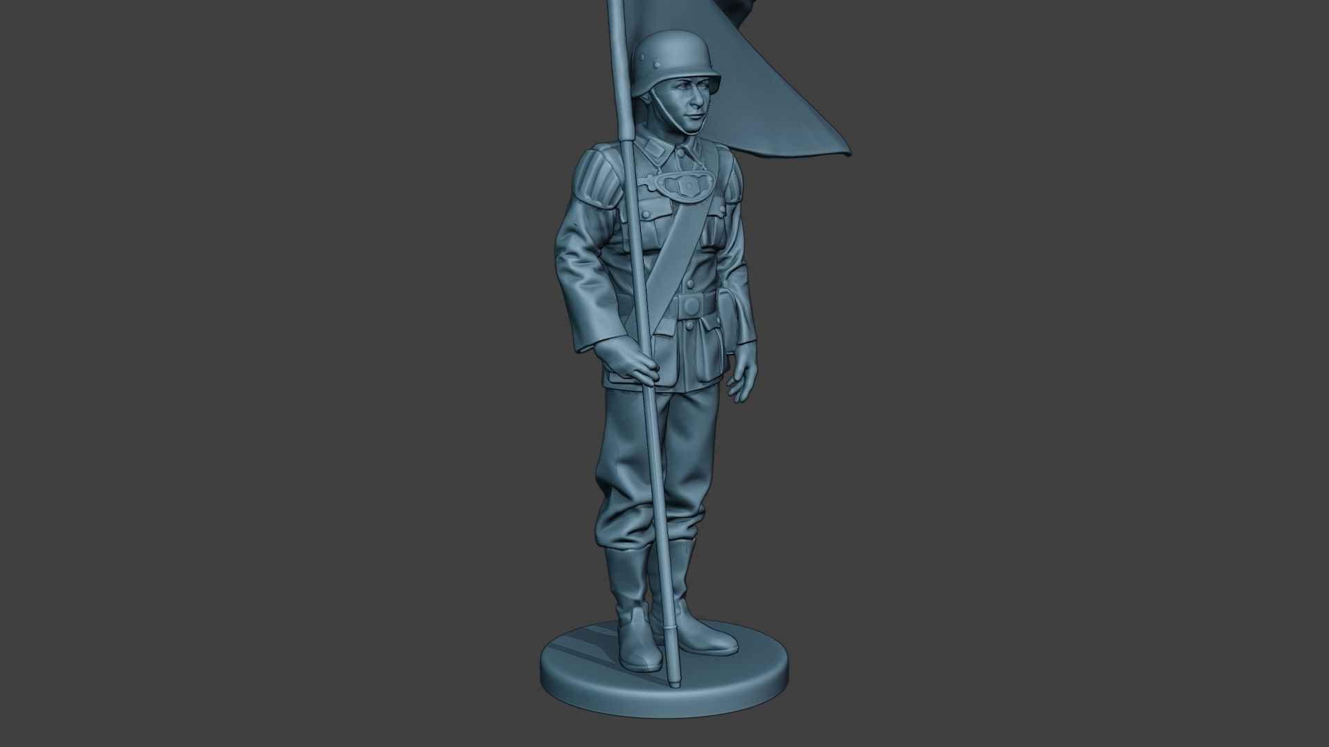 German musician soldier ww2 Stand flag G8 3D print model_10