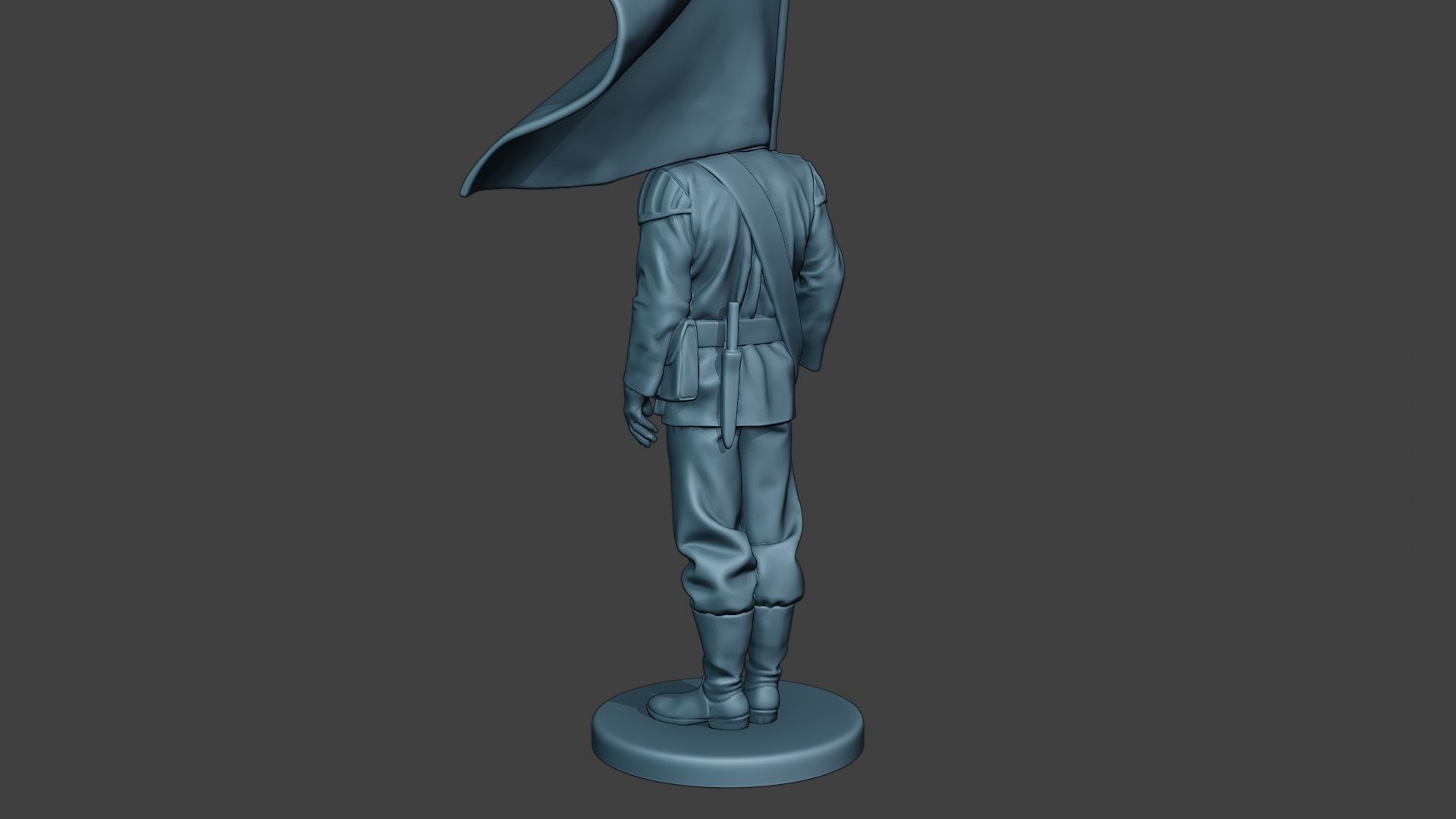 German musician soldier ww2 Stand flag G8 3D print model_5