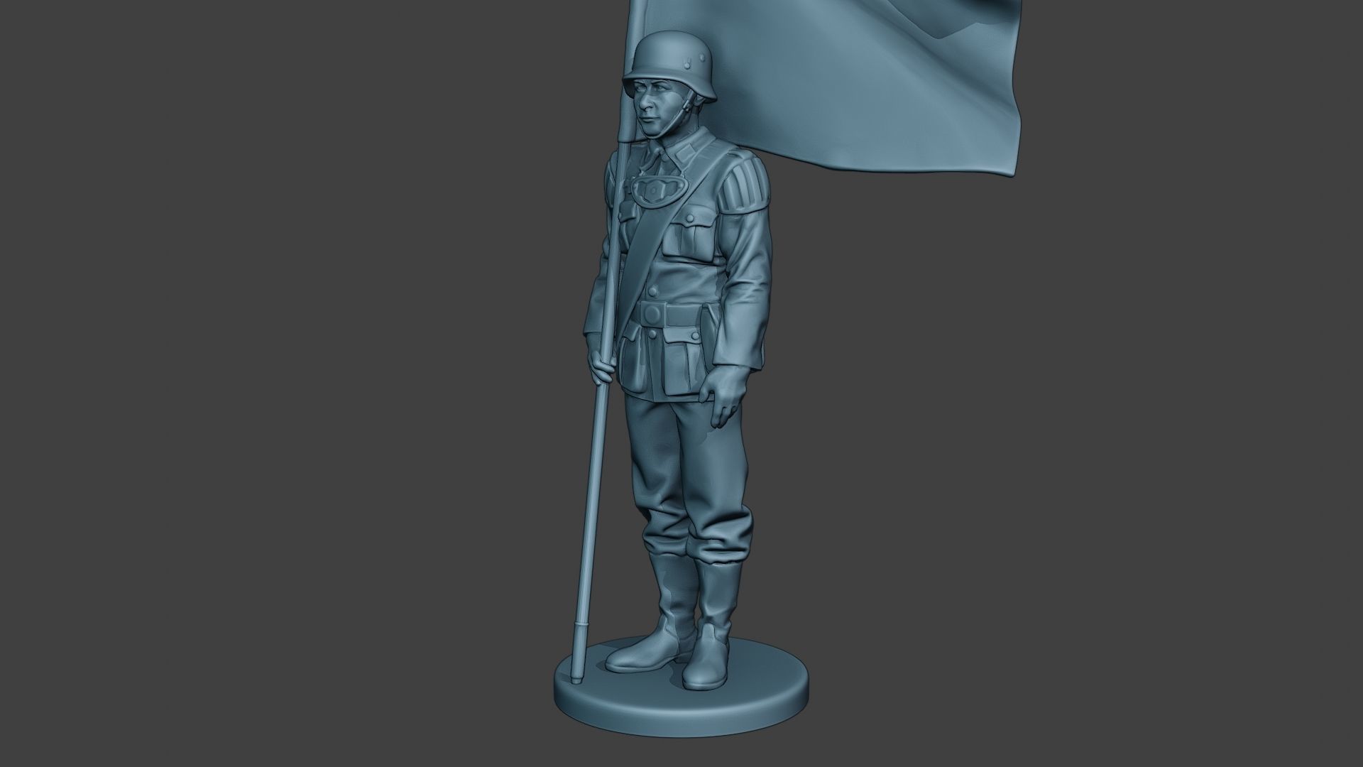 German musician soldier ww2 Stand flag G8 3D print model_2