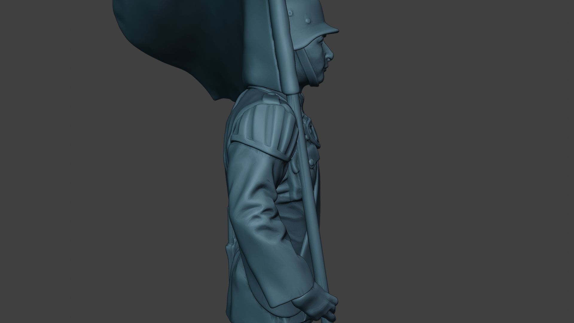 German musician soldier ww2 Stand flag G8 3D print model_20