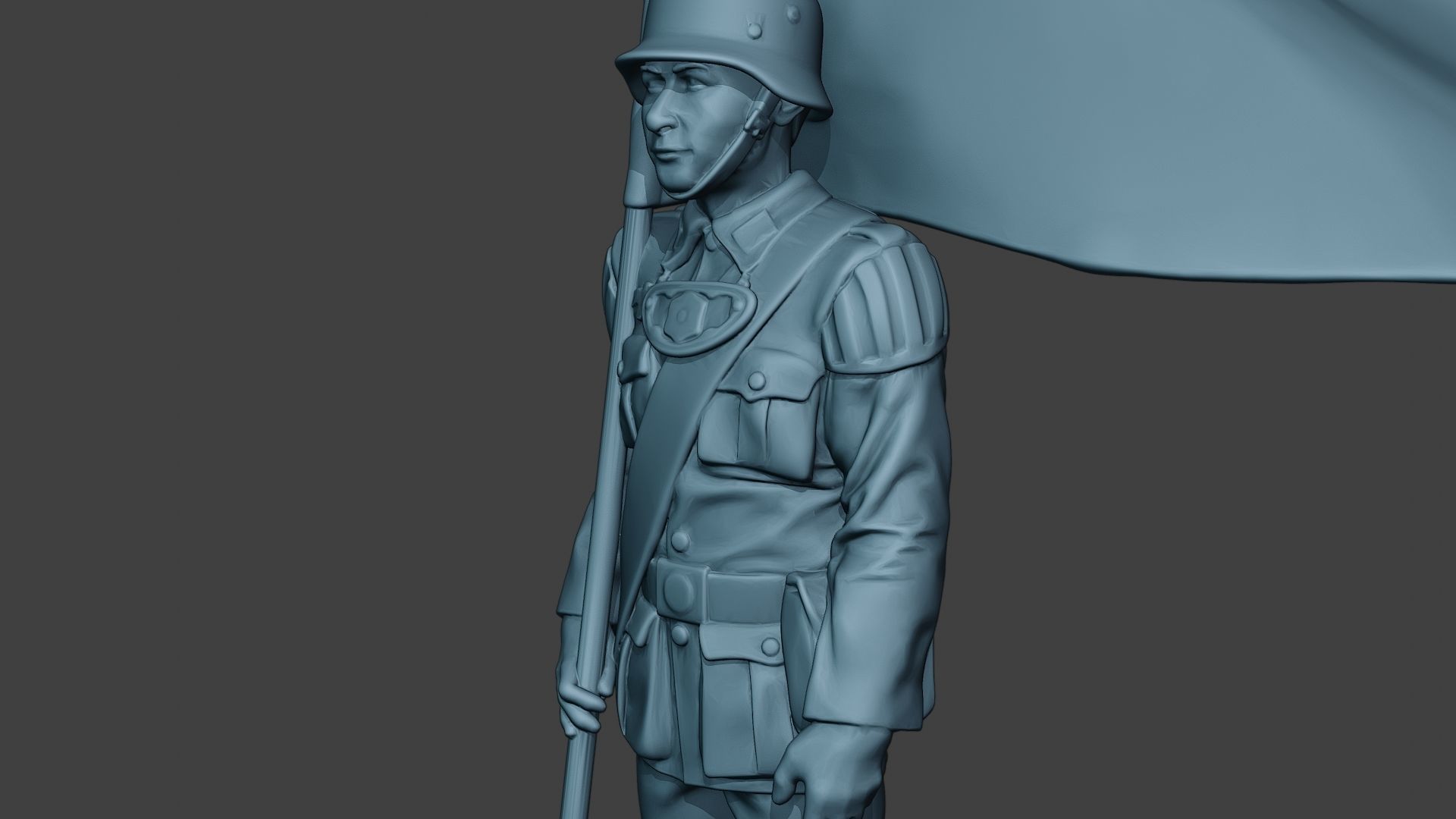 German musician soldier ww2 Stand flag G8 3D print model_18