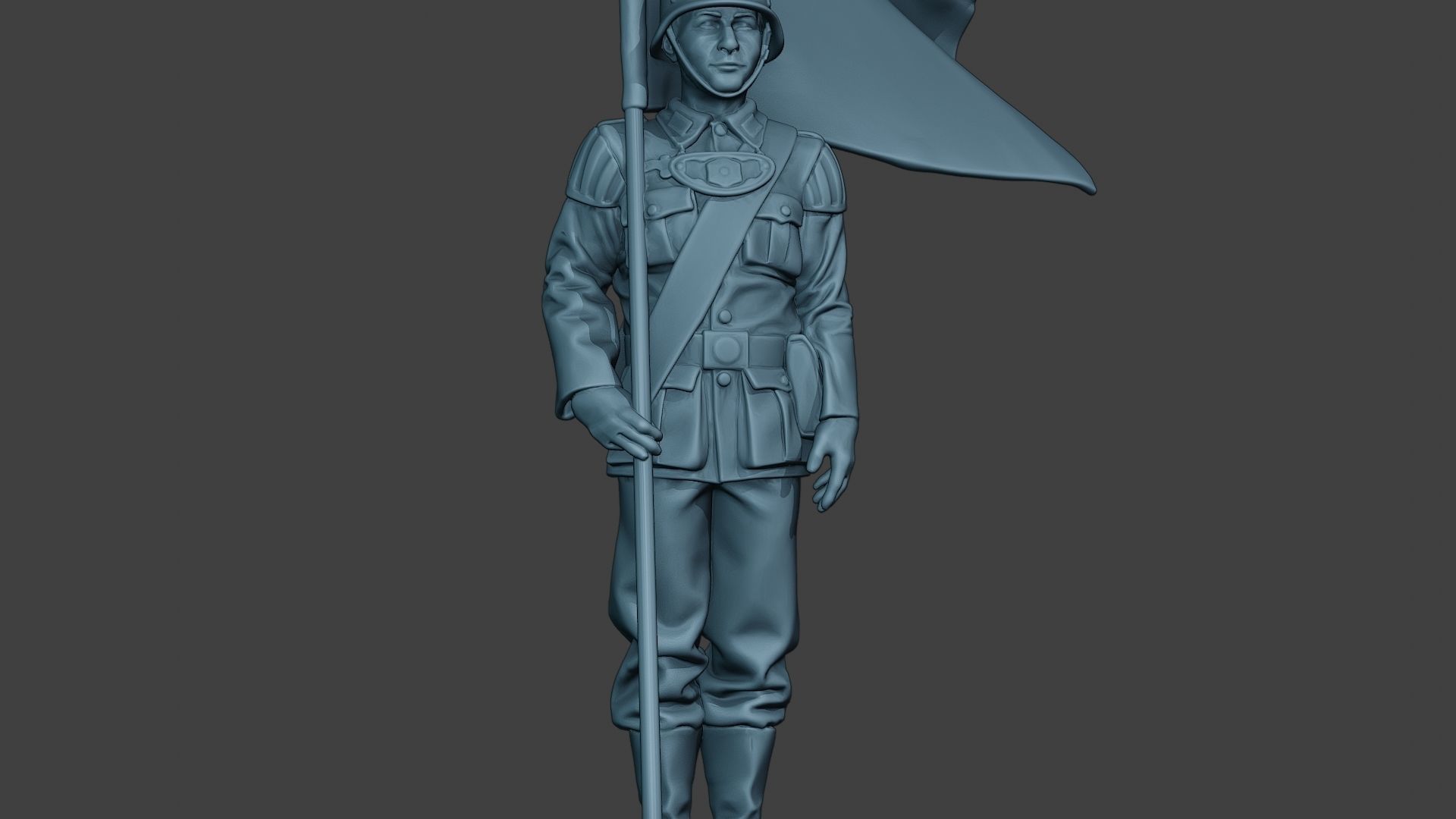German musician soldier ww2 Stand flag G8 3D print model_28