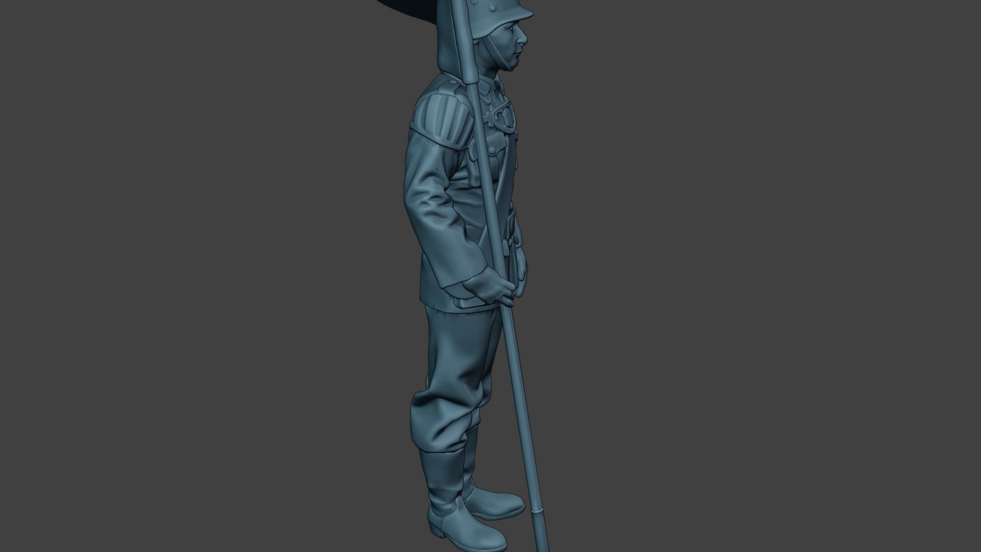 German musician soldier ww2 Stand flag G8 3D print model_30