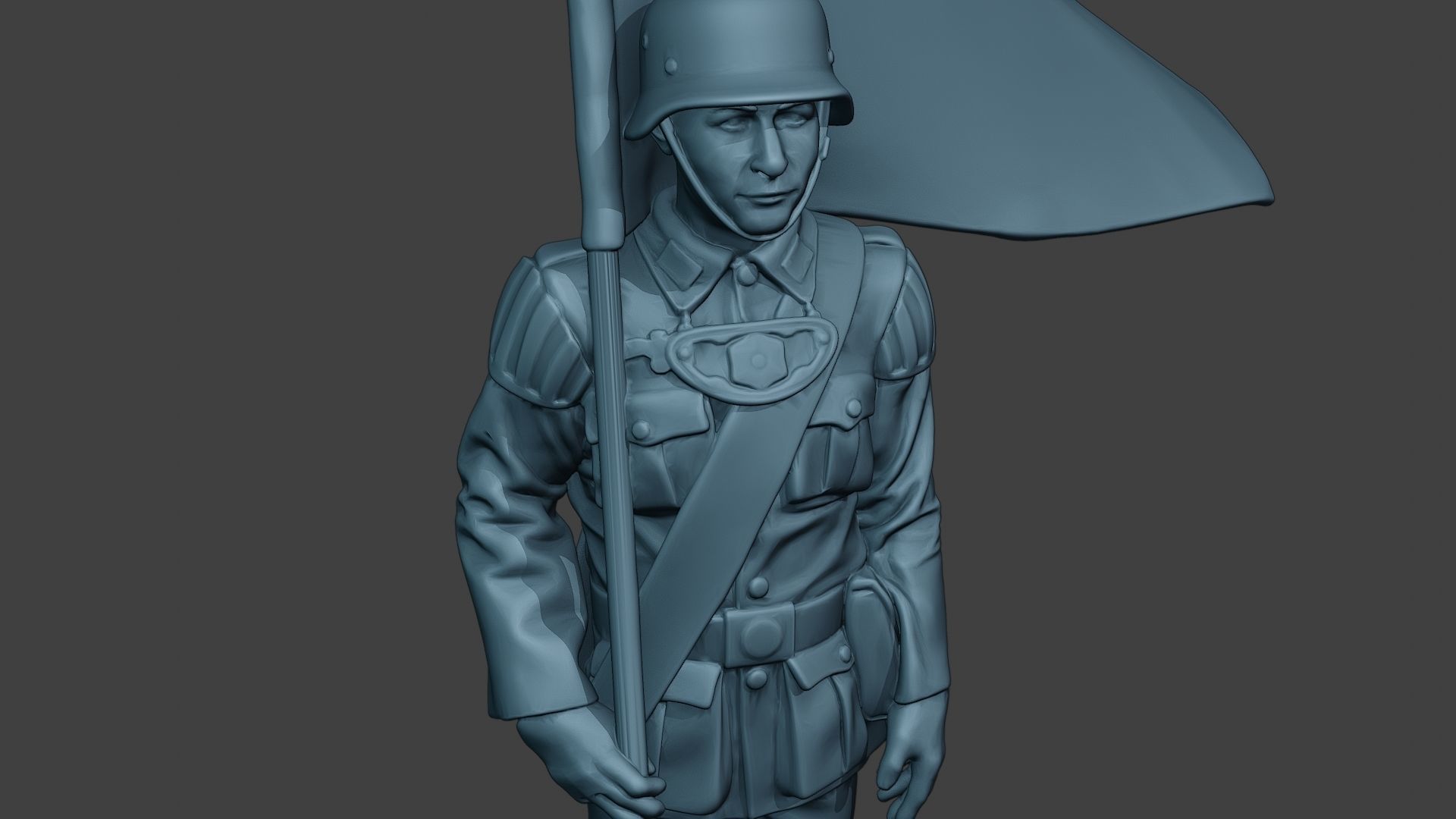 German musician soldier ww2 Stand flag G8 3D print model_19